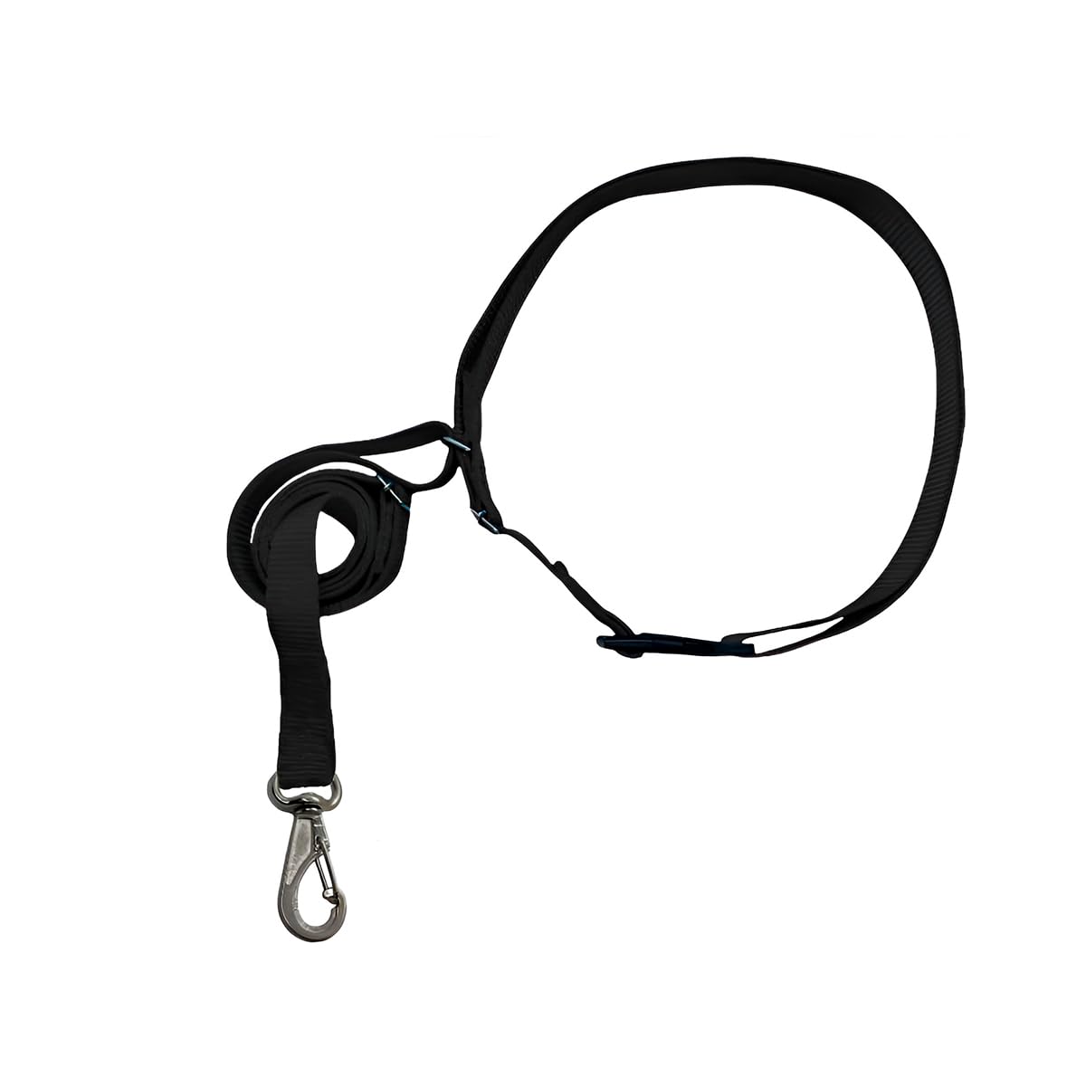 Guia Ajustável para Corrida e Passeio com Cachorro, Cinto de Cintura em Nylon, 70-120cm, Mãos Livres, com Mosquetão Resistente, Preto
