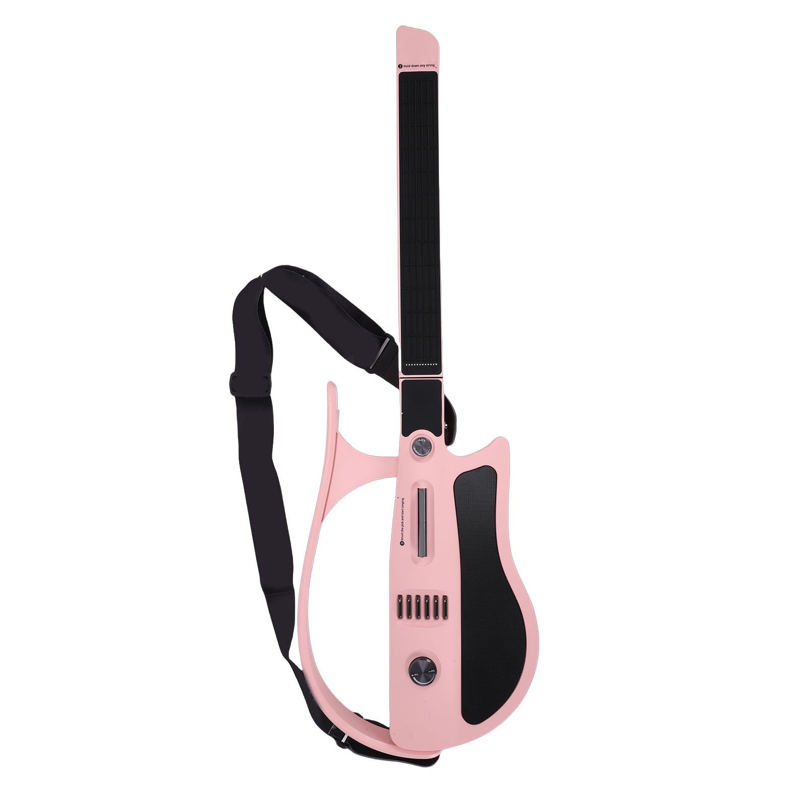Alomejor Guitarra Inteligente, Guitarra Elétrica Portátil Dobrável Sem Cordas Com Orientação LED para Prática de Viagem para Iniciantes