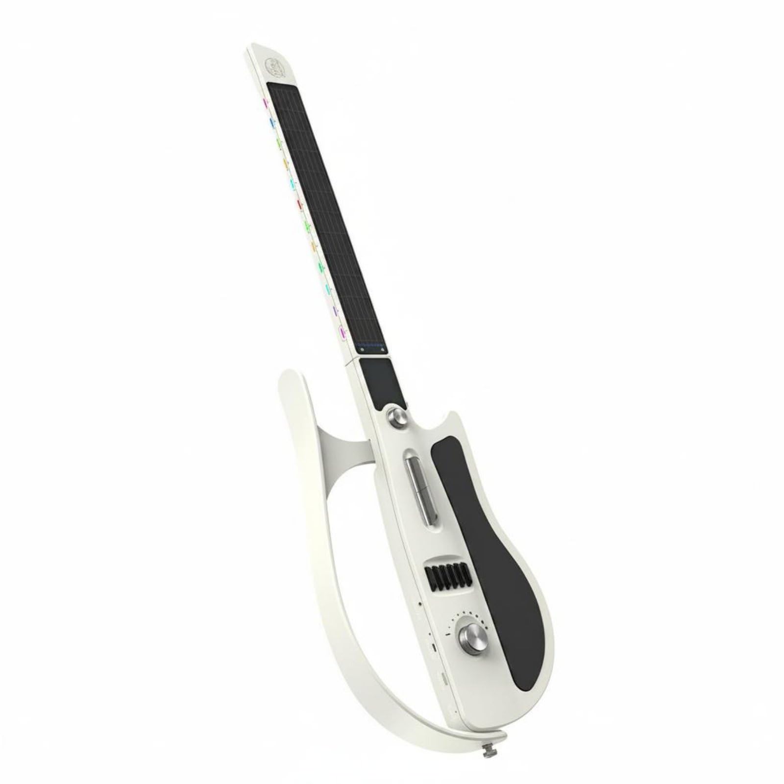 Guitarra elétrica acompanhamento integrado e conectividade com aplicativo de instrumento eletrônico para iniciantes, Branco