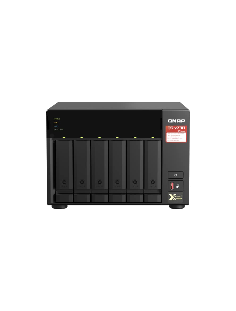 QNAP TS-673A-8G NAS de alto desempenho de 6 baias com 2 portas x 2,5 GbE e dois slots PCIe Gen3