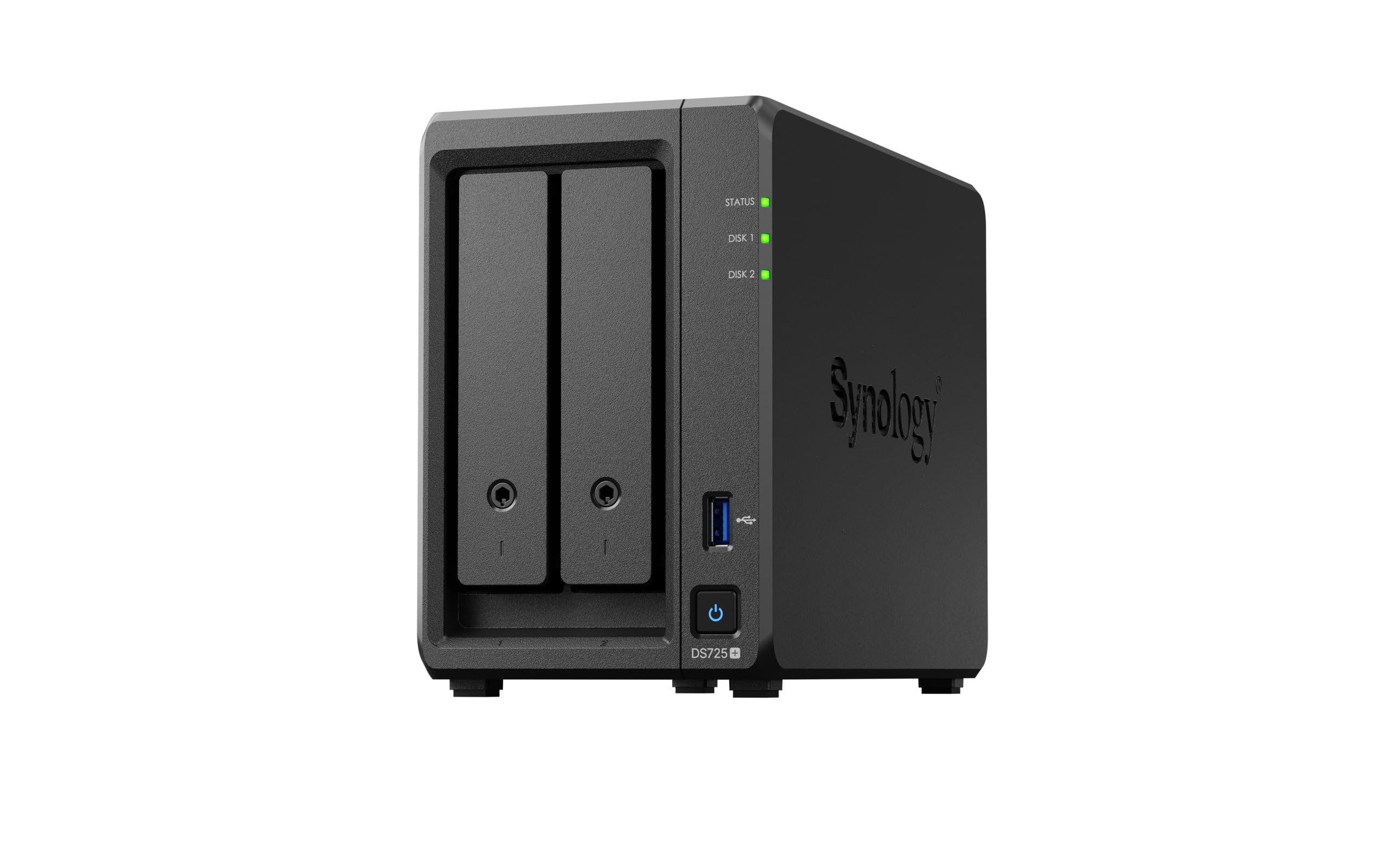 Synology Kit NAS DS725+ de 2 compartimentos, CPU Ryzen, 4 GB de memória, usuários padrão de 2,5 GbE-NIC, revendedor autorizado doméstico, Field Lake, suporte por telefone, DiskStation
