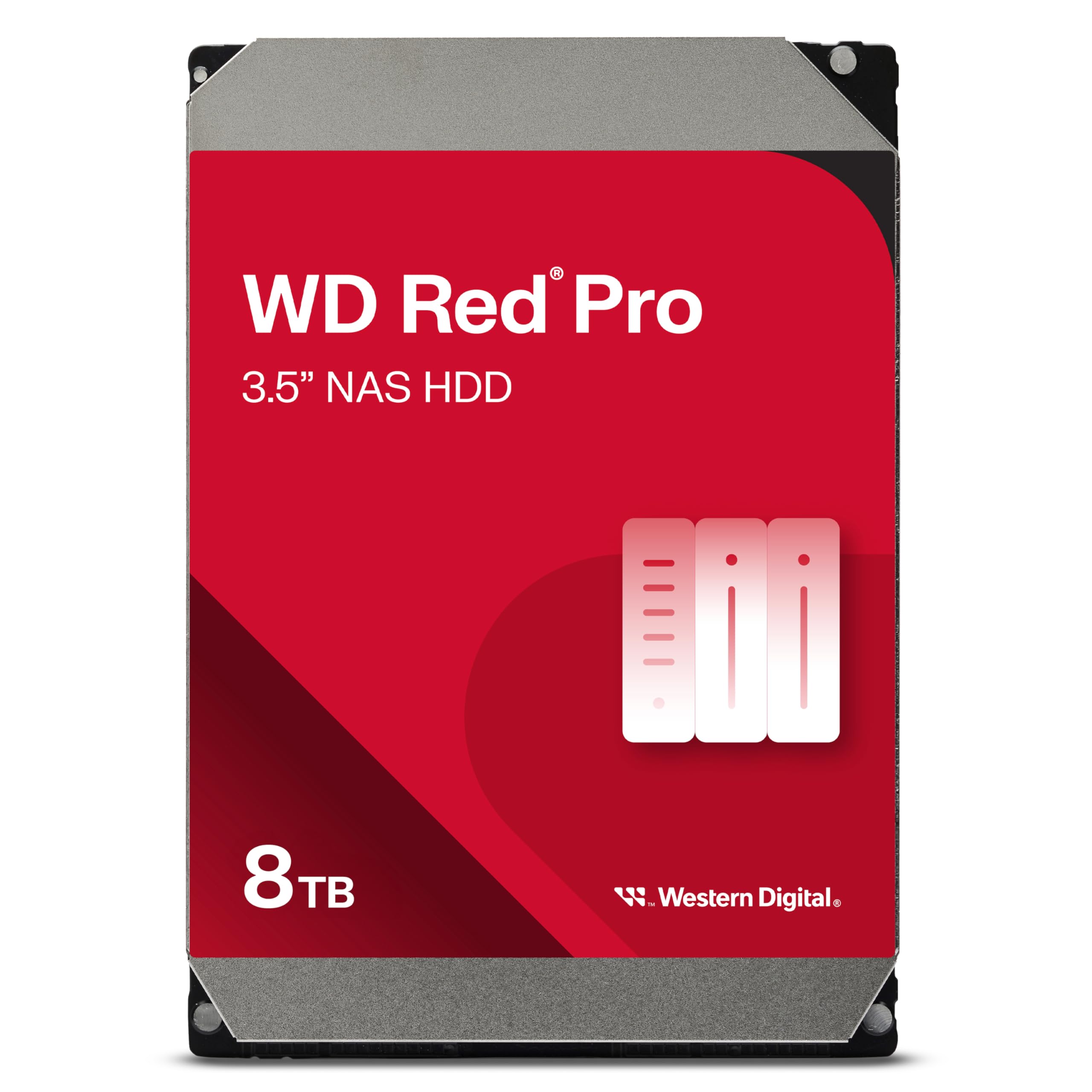 HD WD Red Pro 8TB NAS, SATA 6Gb/s, 7200RPM, 256MB Cache, 3.5", Operação 24/7 – Para NAS com até 24 Baias – WD8005FFBX