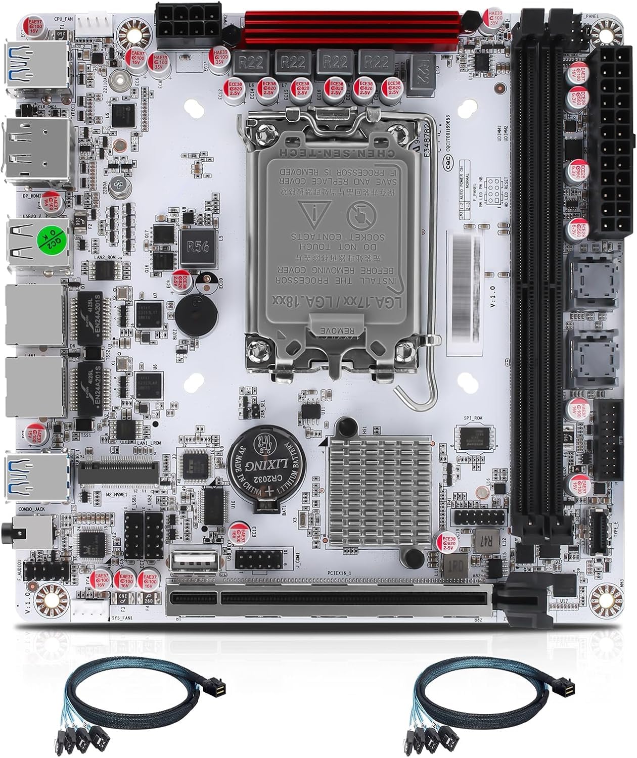 A placa-mãe Q670 Plus vPro 8 baias NAS é adequada para processador 12/13/14 geração CPU 2*U-DIMM DDR5 MAX 64G 3X M.2 NVMe 8*SATA (2xSFF-8643) 2X Intel i226-LM 2.5G vPro Porta de rede com 2xSFF-8643