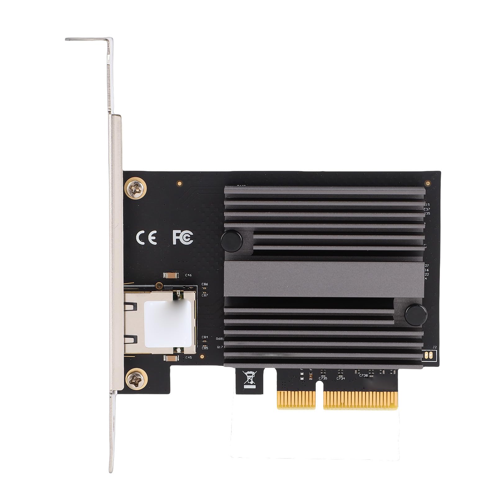 Estink Placa Ethernet 10G, Placa de Rede PCIe Com PCB e Controlador AQC113C, Porta RJ45, Suporte PXE, Dissipação de Calor, Velocidades de 10M a 10G para Roteador NAS de Servidor Desktop