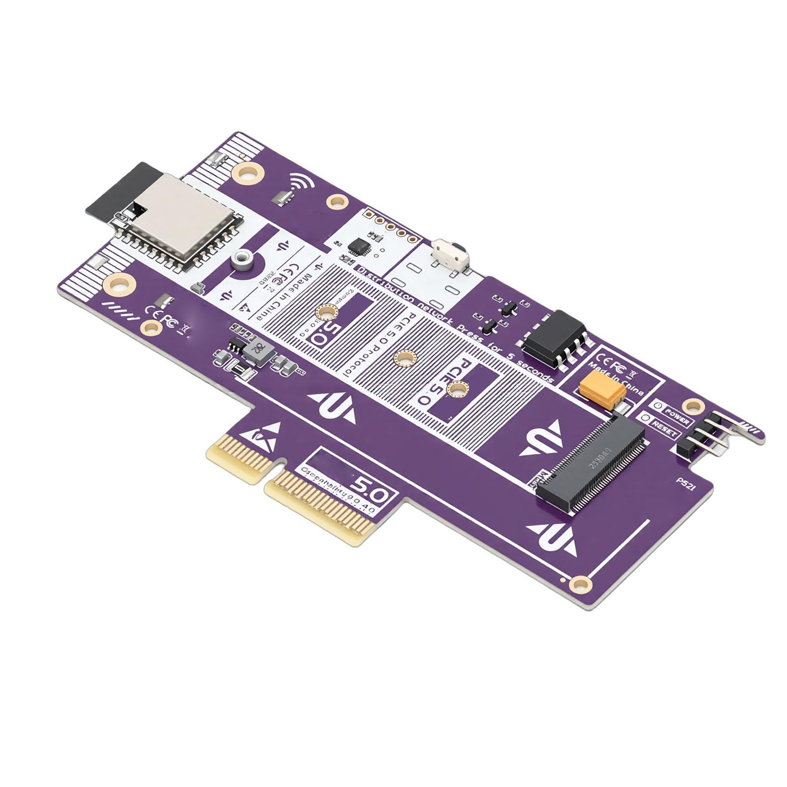 Estink Placa Adaptadora PCIe 5.0 para M.2 NVMe PCB Remoto Placa de Inicialização 128 Gbps PCIe 5.0 X4 SSD Expansão para PC de Jogos Remoto Trabalho Doméstico NAS e Usuários de Servidor