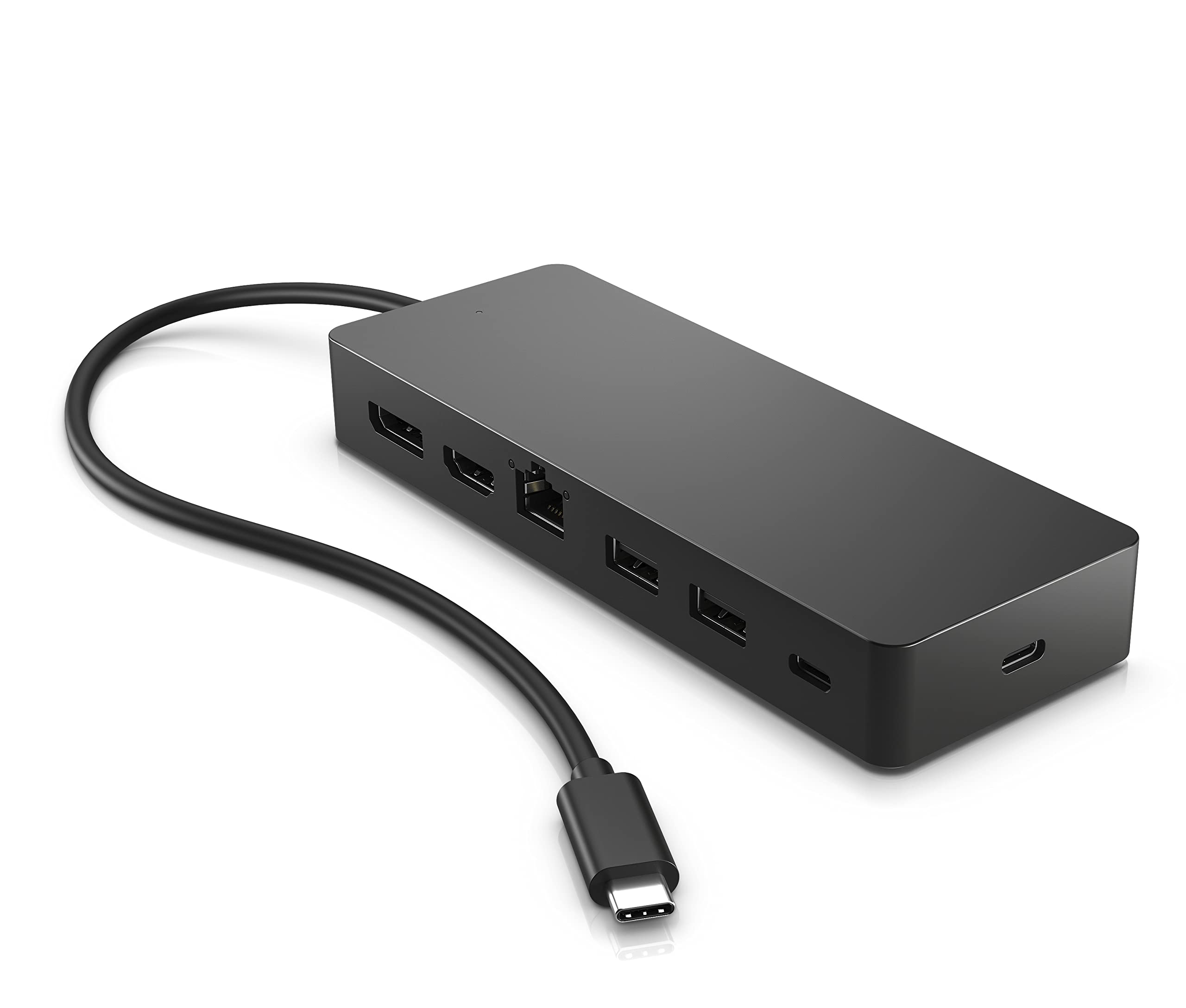 Hub USB-C 7 em 1 HP Universal Multiport – 1 HDMI 2.0, 1 DisplayPort 1.2, 2 USB, 2 USB-C,1 Entrada Ethernet, Compatível com Windows, macOS e Chrome OS, Suporte a 2 Monitores 4K (50H98AA)