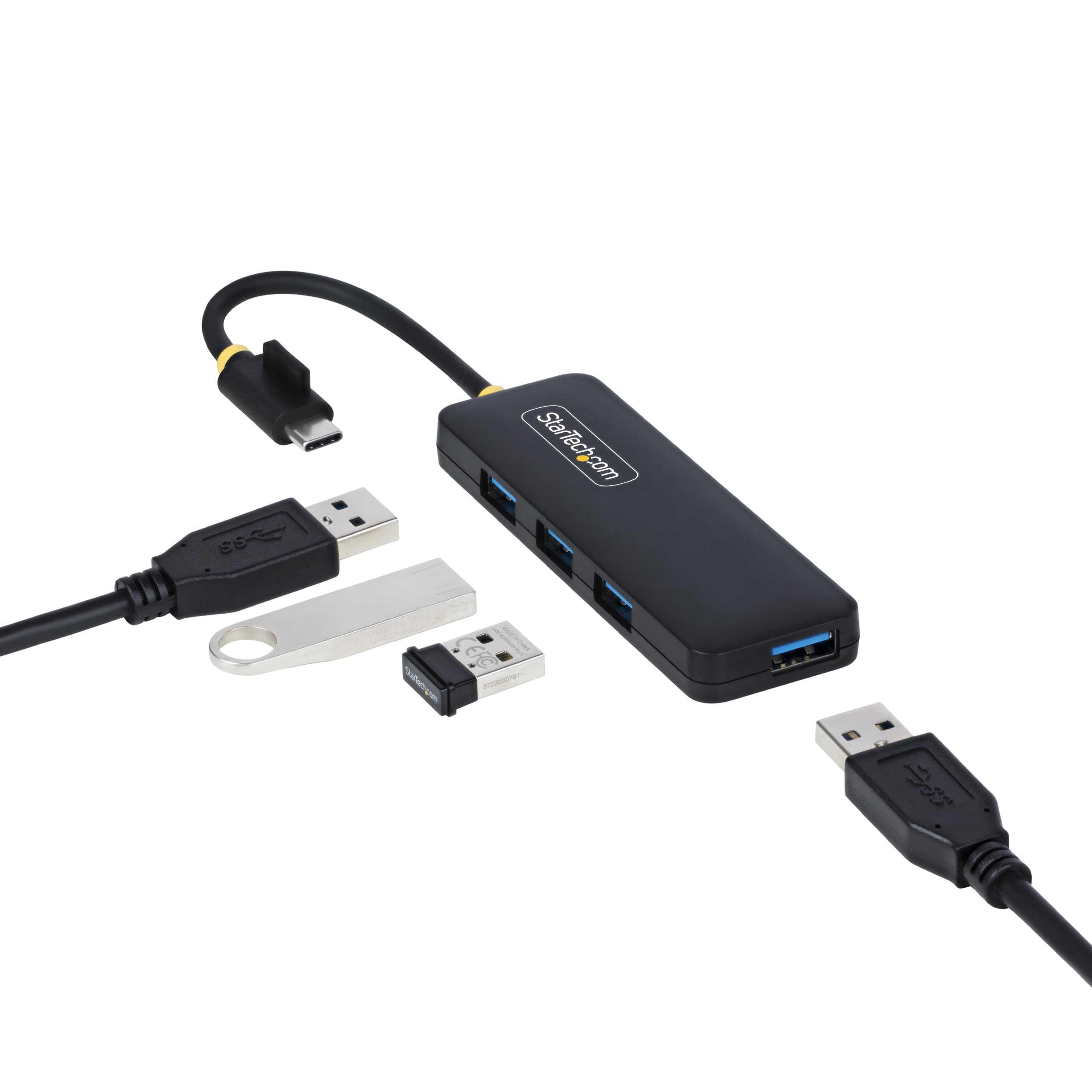 StarTech. Com 4 portas USB-C para 4 x USB-C para 4 x USB-A, operado por barramento, mini hub multiporta USB 3.0 divisor, hub USB de mesa