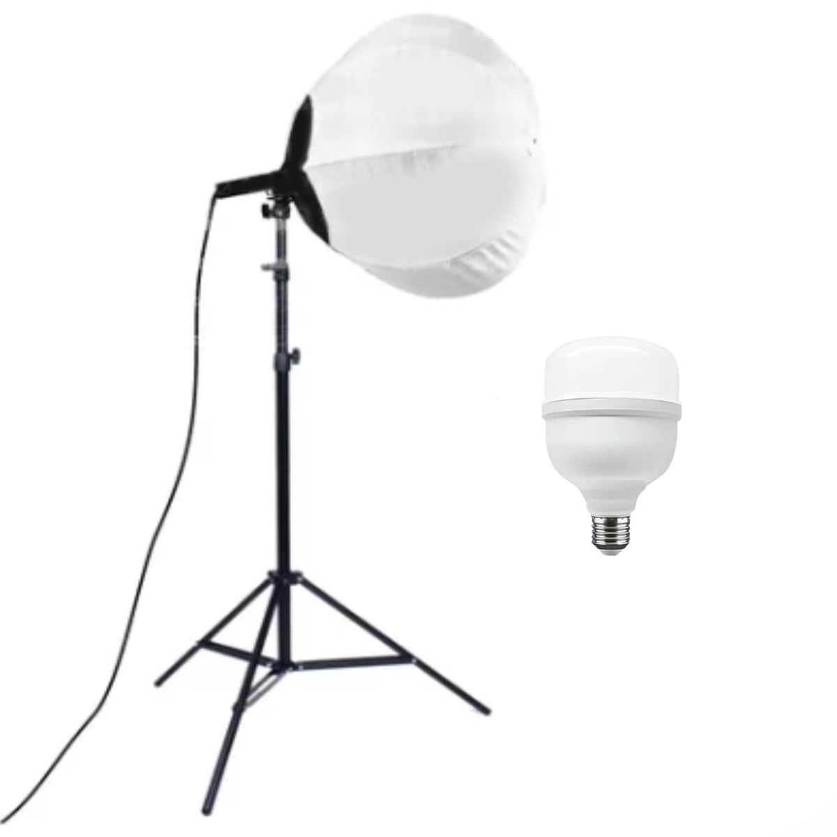 Kit Softbox Lanterna 65 cm + Tripé 2 m + Lampada LED | Iluminação Completa para Estúdio Fotográfico, Lives, Podcasts e Vídeos