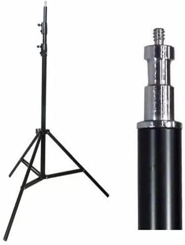 Tripé Ajustável Profissional Iluminação, Banner, Celular Ring Light Nível Laser Flashes –Suporte Premium Regulável até 2,1m –Pedestal Preto Portátil e Dobrável