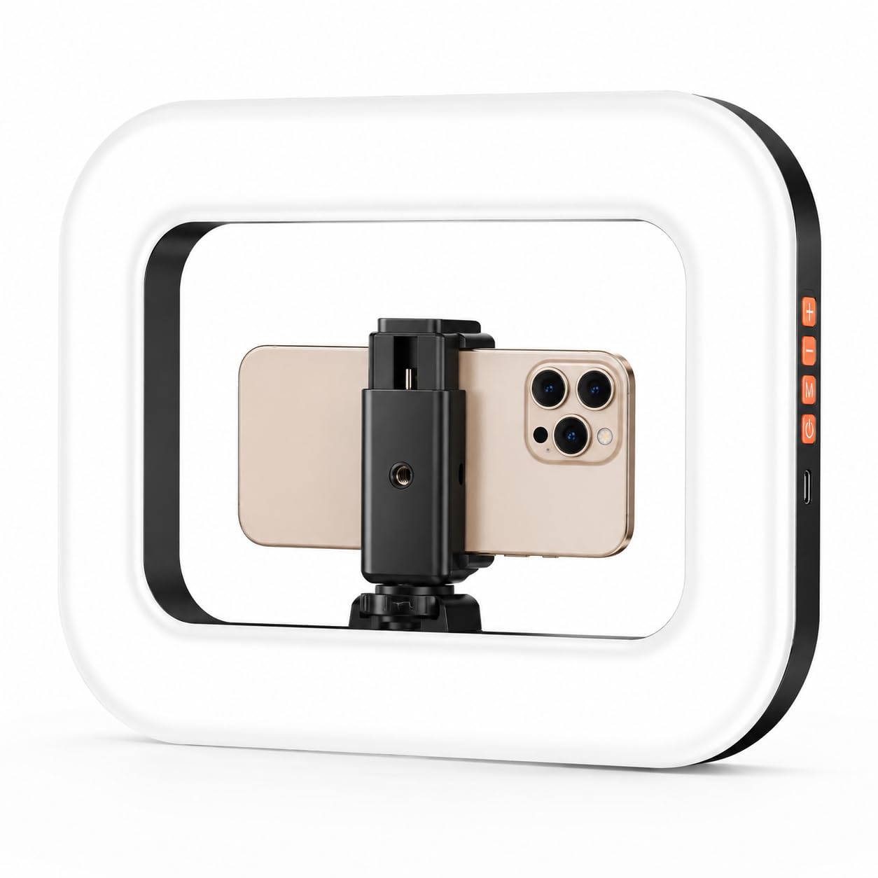Ring Light LED Profissional Recarregavel, USB com Suporte para Celular Ajustável | Iluminação para Criadores de Conteúdo, Lives, TikTok, Instagram, YouTube, Maquiagem e Selfies