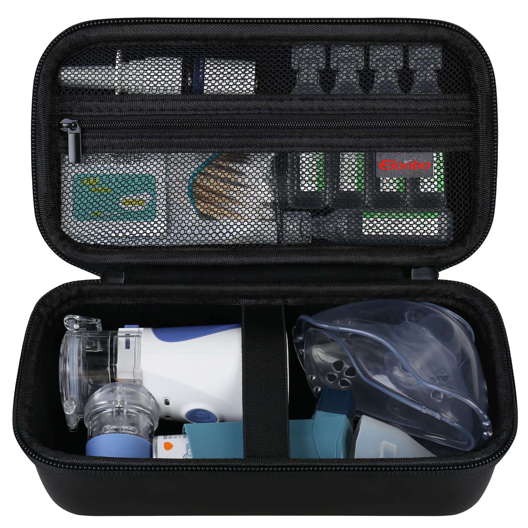 Elonbo Estojo De Transporte Para Máquina Nebulizadora Inalador Portátil Para Adultos E Crianças, Estojo De Viagem Para Inalador De Asma, Suporte Para Máquina Atomizadora De Malha Portátil, Bolsa Espaç