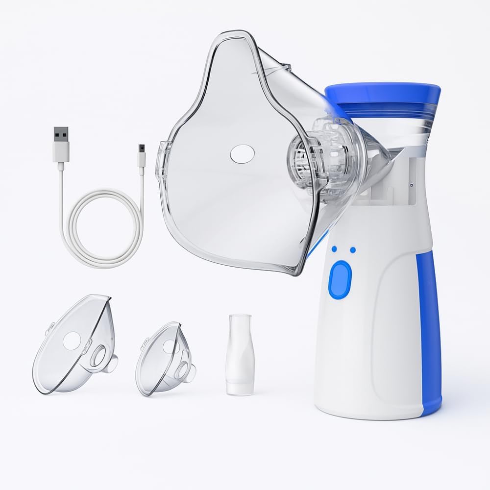 Nebulizador Inalador Portátil Ultrassonico Sem Fio USB Recarregável Silencioso Alívio Para Crianças, Adultos e Idosos - PREMIUM