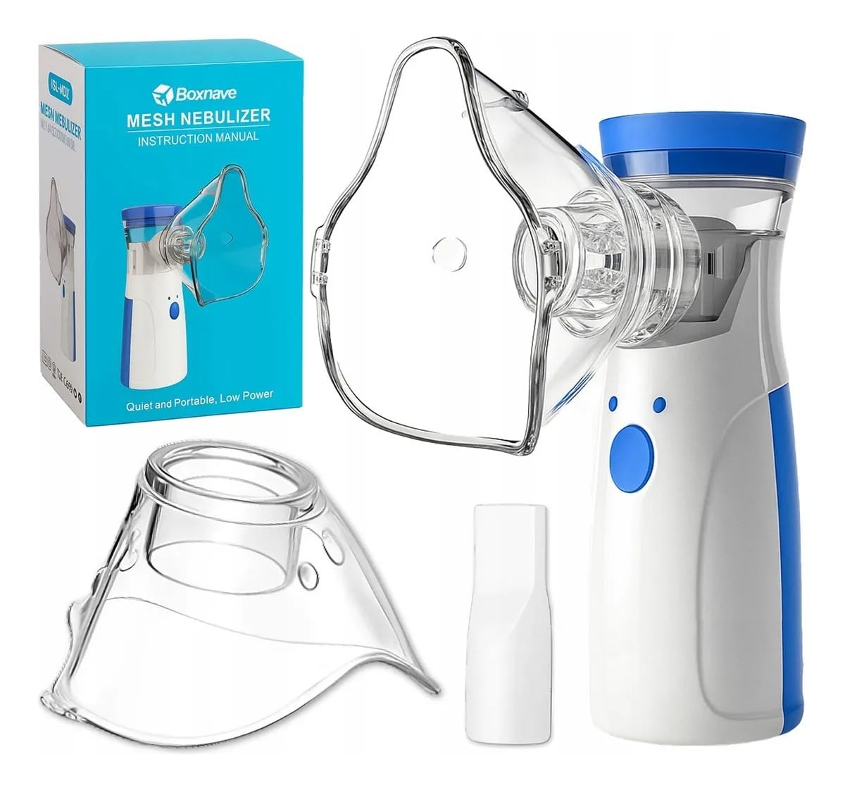 Nebulizador Inalador Portátil Mesh Silencioso Sem Fio Recarregável USB | Adulto e Infantil | Tecnologia Ultrassônica com Máscaras e Bocal