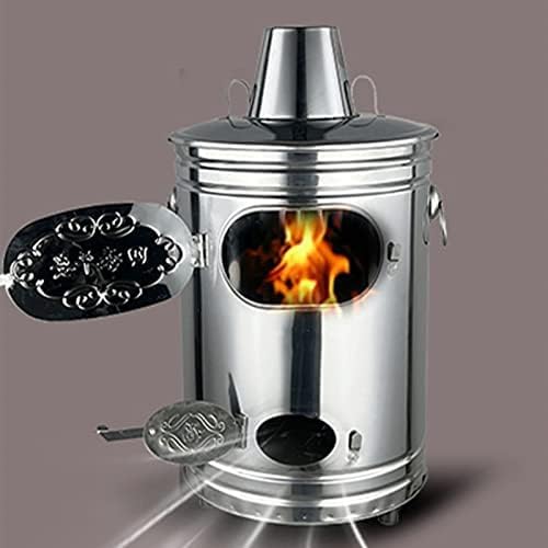 Queime Barril Com Chaminé, Incinerador De Jardim Portátil De Aço Inoxidável, Barril De Queima Com Gancho De Fogo, Limpando O Quintal, Papel E Folhas,A,30,5x30,5x55cm,Bonny369