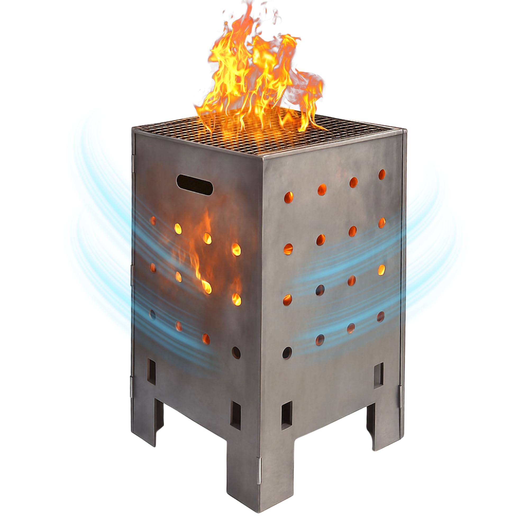 Incinerador De Resíduos De Jardim 30 Polegadas Grande - Aço Corten Supergrosso E Resistente, Barril De Queima Com Tampa E Fundo, Usado Para Queimar Resíduos De Jardim, Madeira, Folhas E Pape