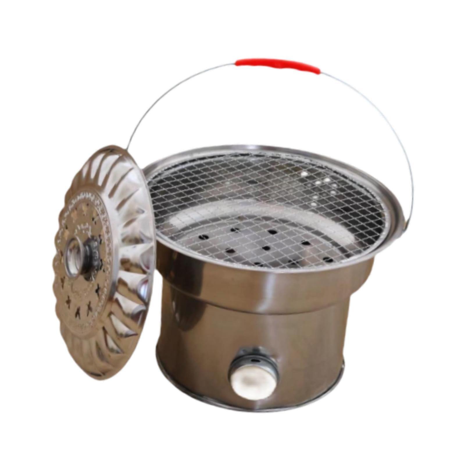 Fenteer Incinerador fogueira fogões de aço inoxidável ao ar livre ao ar livre pote fogo churrasco poço para jardim doméstico mochila