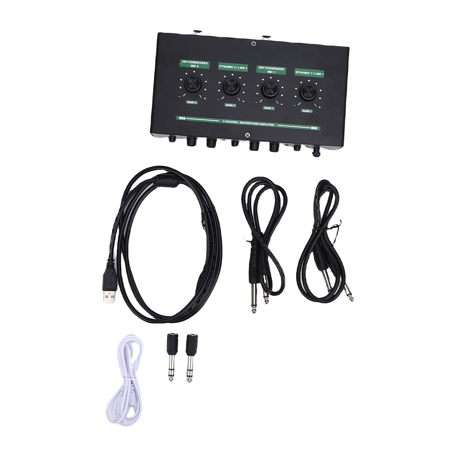 Generic Mixer de Microfone para Gravação Em Estúdio |Interface de de 2 Canais Com Phantom Power de 48V, Interface Alimentada por Bateria de 3200mAh para Músicos e Streamers