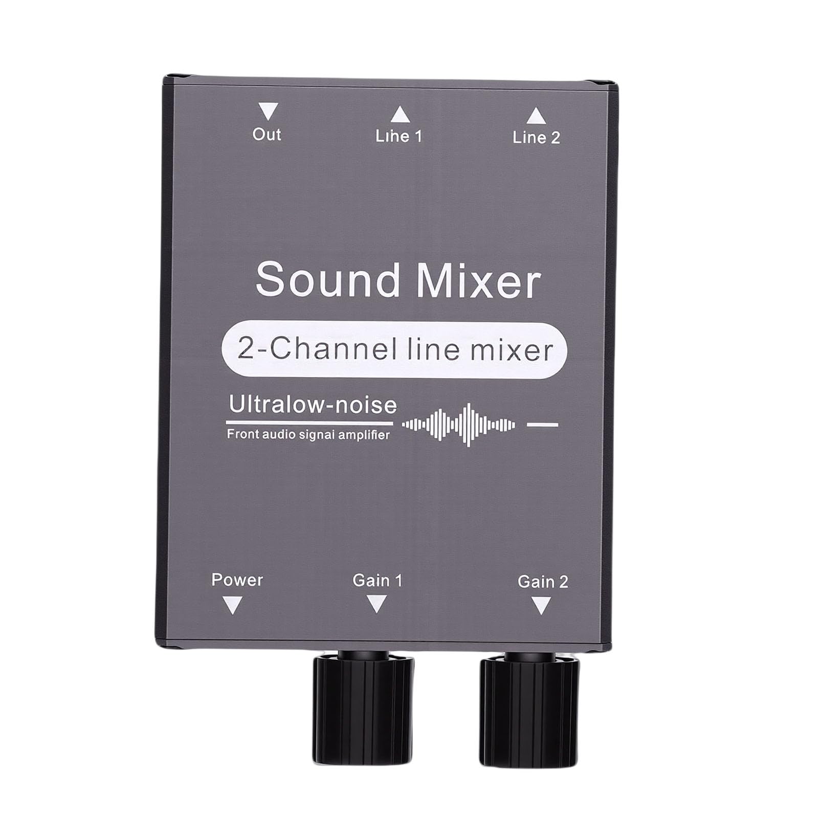Asixxsix Mixer de Som Estéreo de 2 Canais, 2 Em 1 Saída 3,5 Mm | Misturador de de liga de alumínio com botões de controle de volume duplo, para fones de ouvido de PC, alto-falantes,