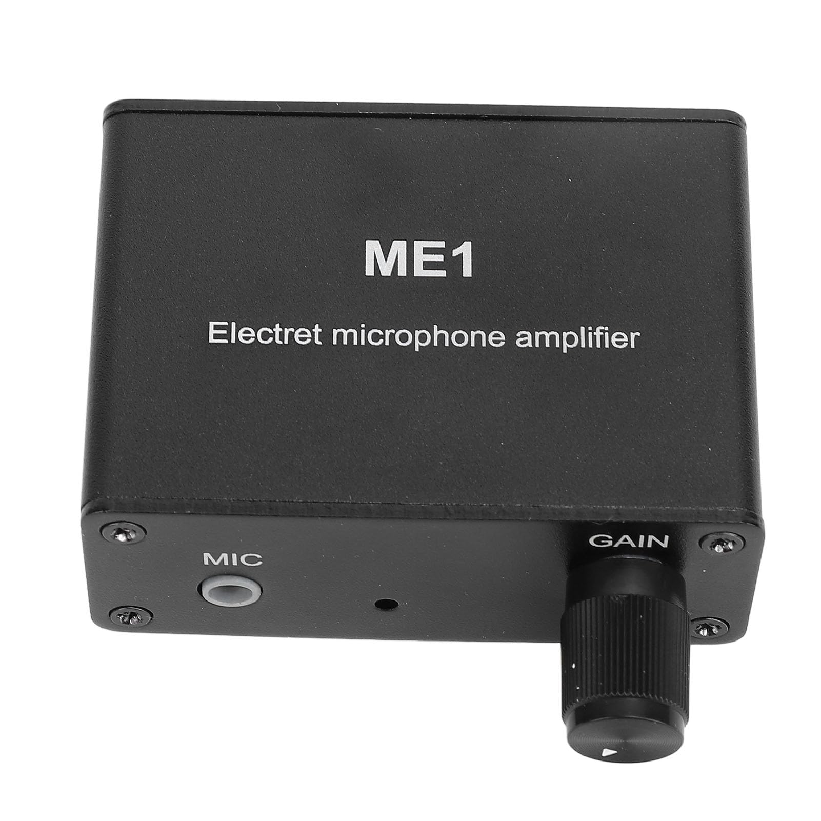 Estink Pré-amplificador de Microfone de Eletreto de Liga de Alumínio Mic Amp Com Entrada de 3,5 Mm, Ganho Ajustável de 0 a 20dB e 3 Portas de Saída para Gravação de Streaming de Podcasting