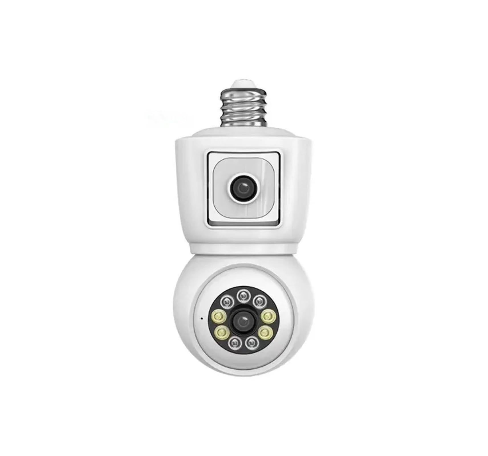 Câmera de segurança com lâmpada PTZ WiFi de lente dupla 4MP 6MP E27 | Monitor de bebê com áudio bidirecional de rastreamento automático Câmera de vigilância CCTV doméstica(4MP Add 128G Card)
