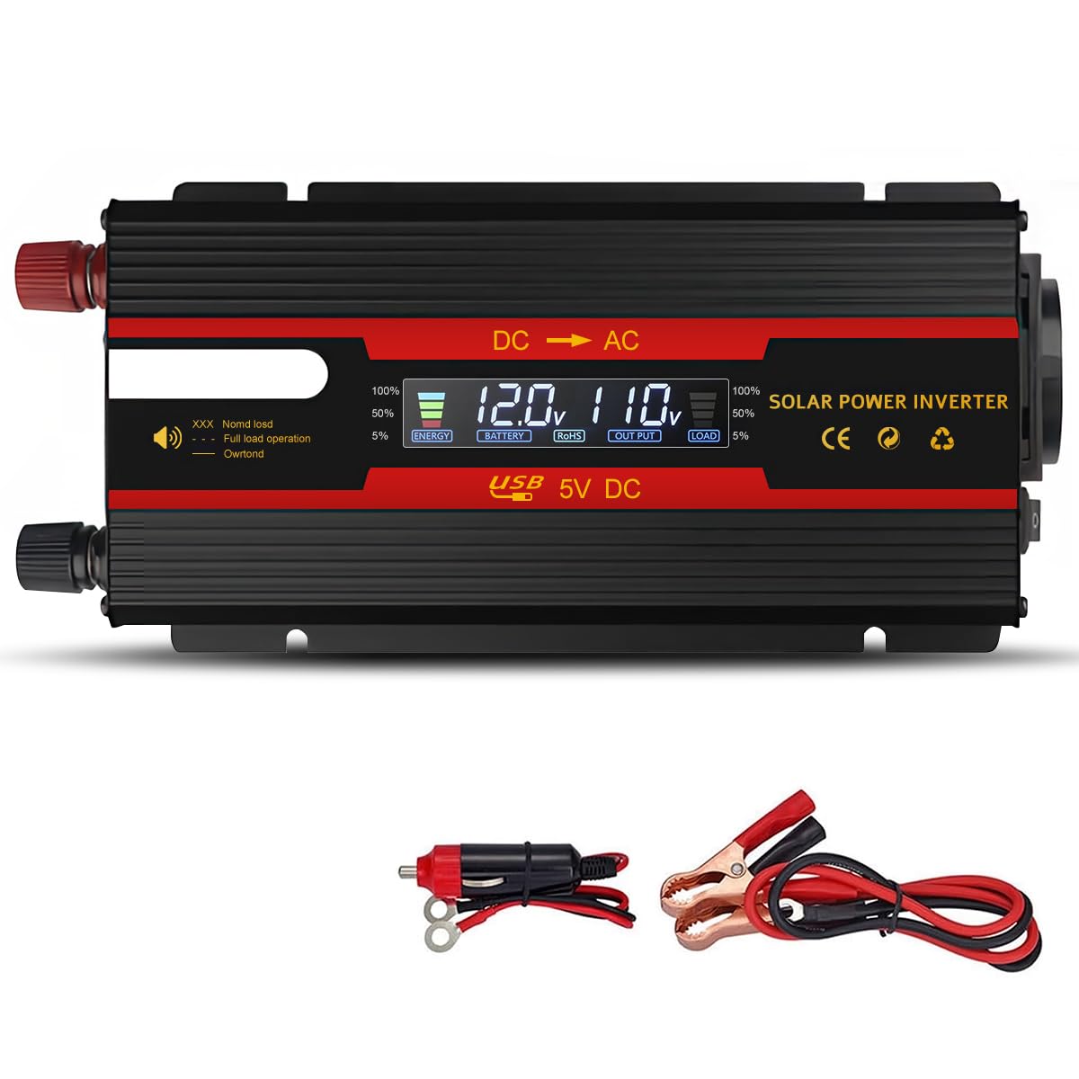 PRINCASE Inversor 12V&24v Para 220V, 1200W, Para Carro, Motorhome e Camping