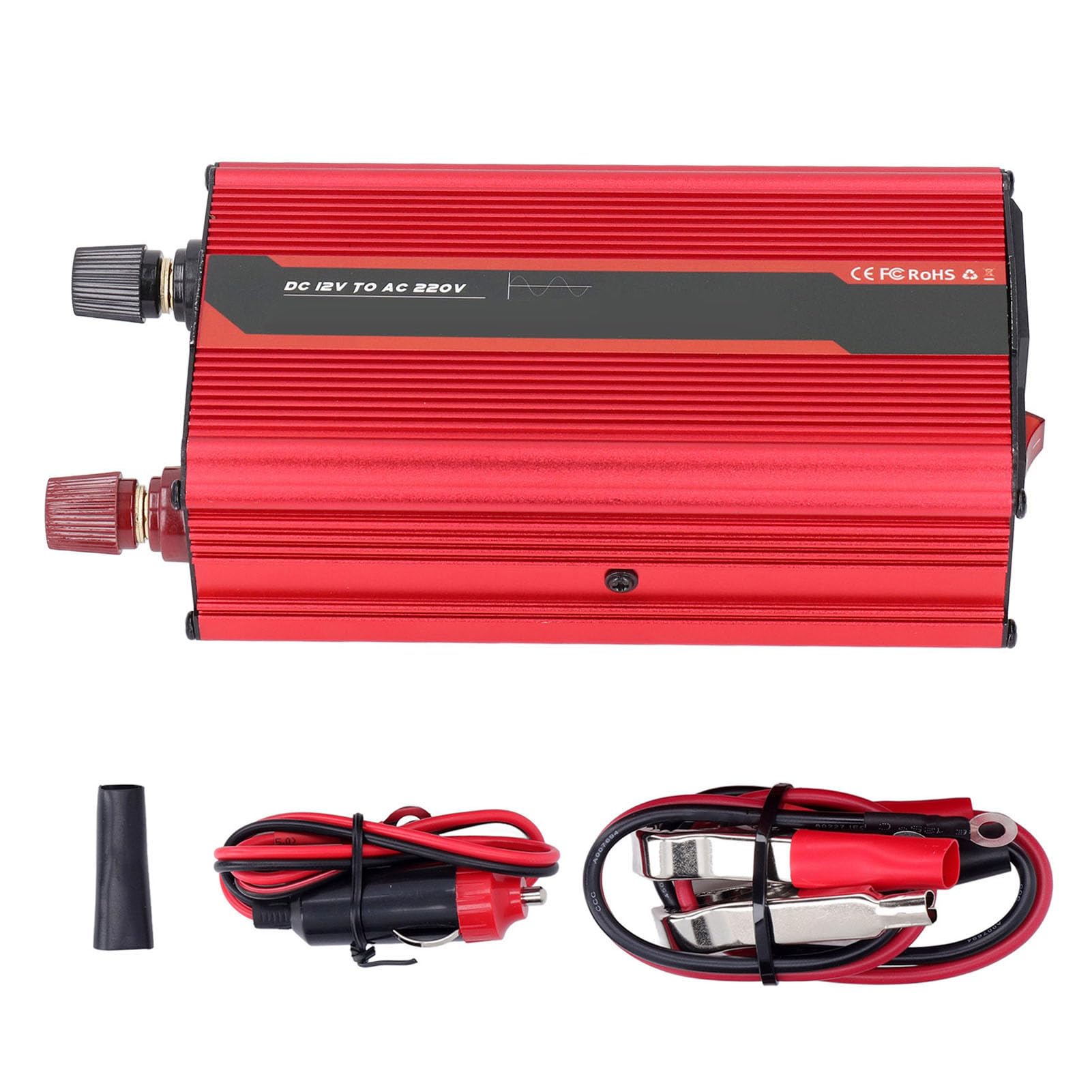 ZAWELIYO Inversor de Potência 12v para 220v, Conversor de Energia para Veículos Ao Ar Livre, Inversor Automotivo, 300w, Onda Senoidal Pura, Tomada Ac, Porta Usb