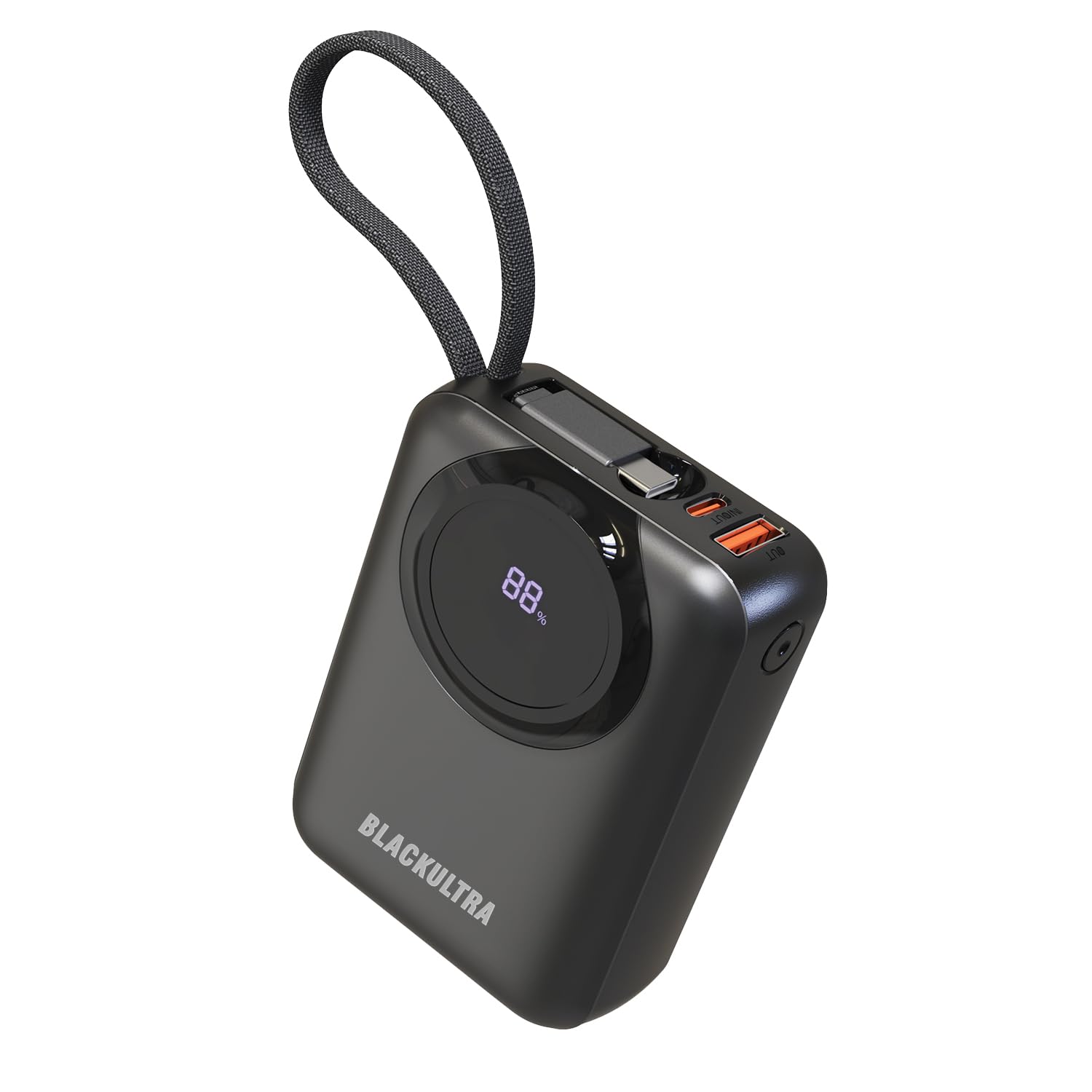 Power Bank Portátil 20000mAh com Display LED, Carregamento Rápido 22.5W PD 3.0 QC 3.0, USB-C Leve Compatível com iPhone 16/15/14/13/12/11, Samsung, Android – Preto