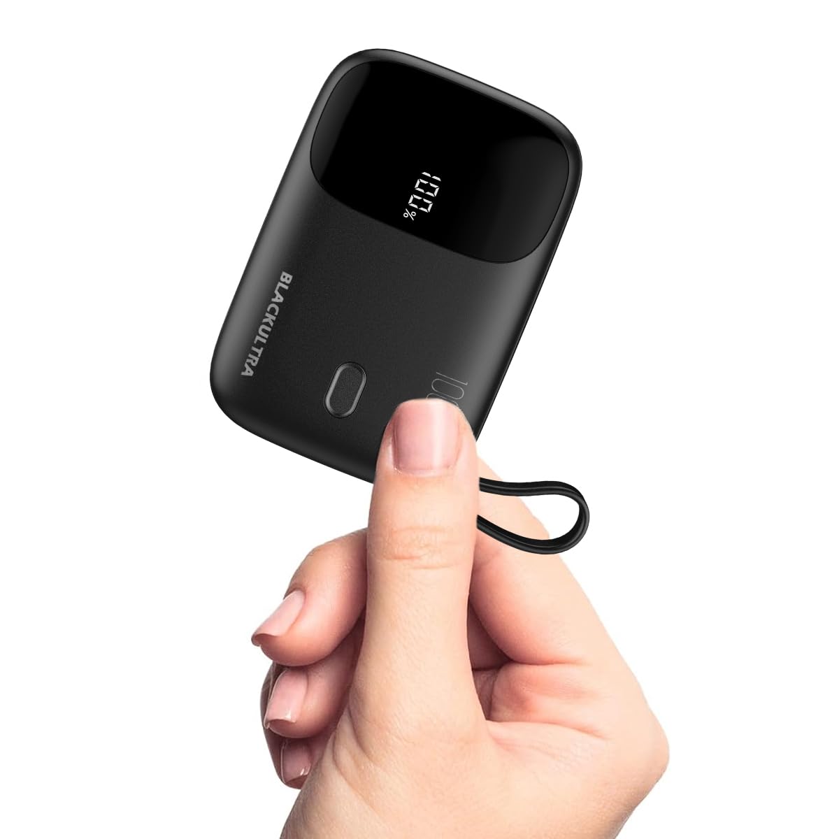 Carregador Portátil 10000mAh com Display LED, Mini Power Bank Rápido 22.5W com PD 3.0 e QC 3.0, USB-C Leve e Compatível com iPhone 16/15/14/13/12/11 e Samsung, Preto