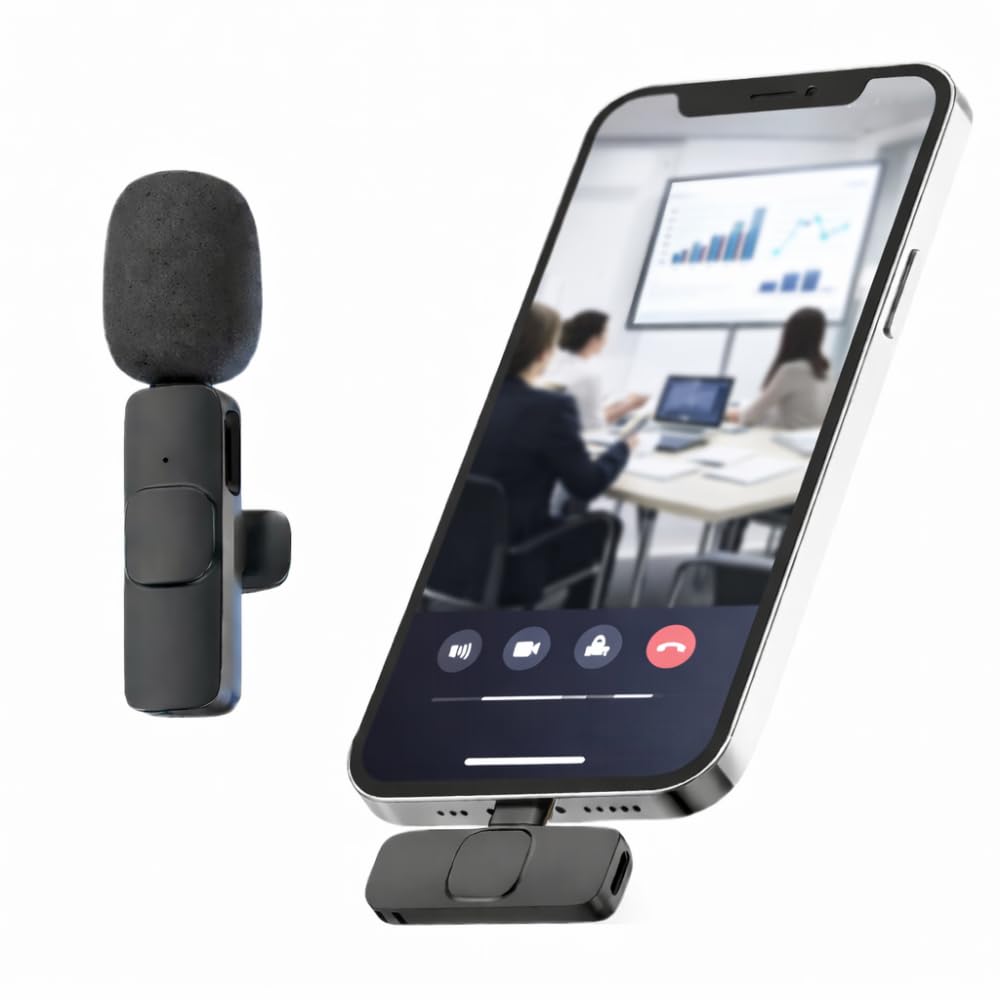 Microfone Lapela Sem Fio USB-C Type C Compatível com Android e Iphone– Captação de Áudio Profissional, Redução de Ruído, Bateria Recarregável, Ideal para Gravações, Entrevistas e Vídeos