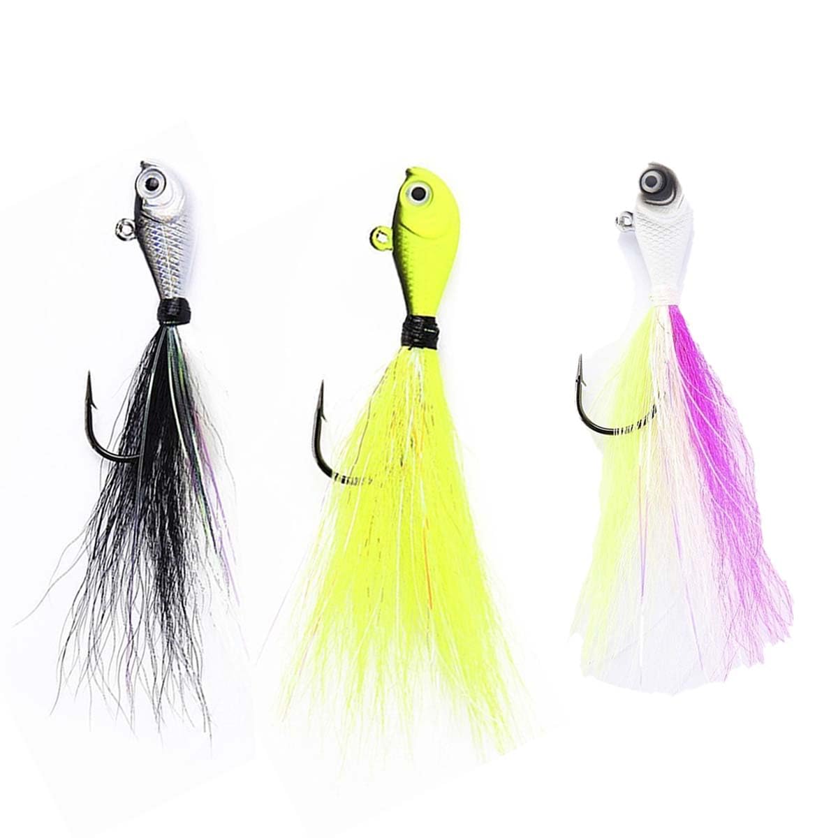 Marine Sports, Kit 3 Iscas Artificiais Pesca Profundidade Marine Sports Streamer Jig 10g Cor:Kit 1