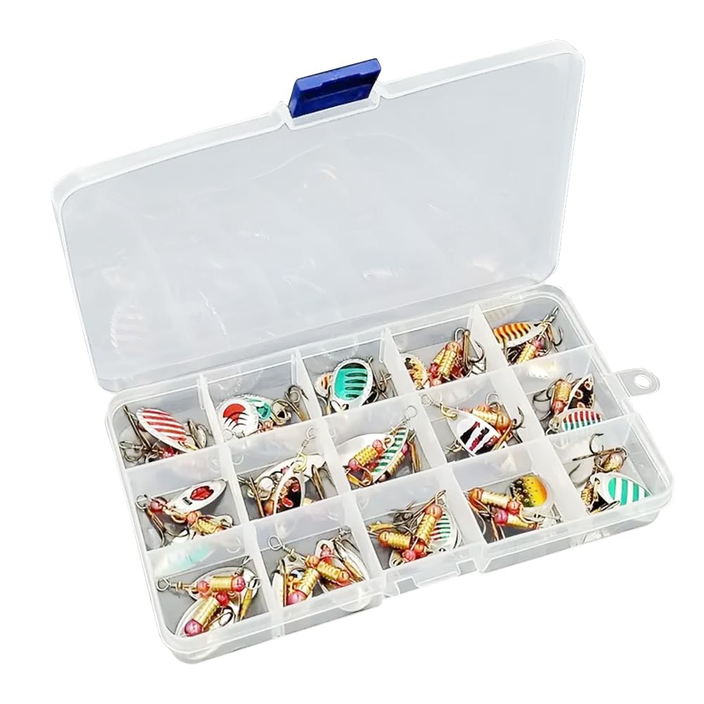 30 peças de isca artificial Spoonbait Crankbaits Metal Spinner
