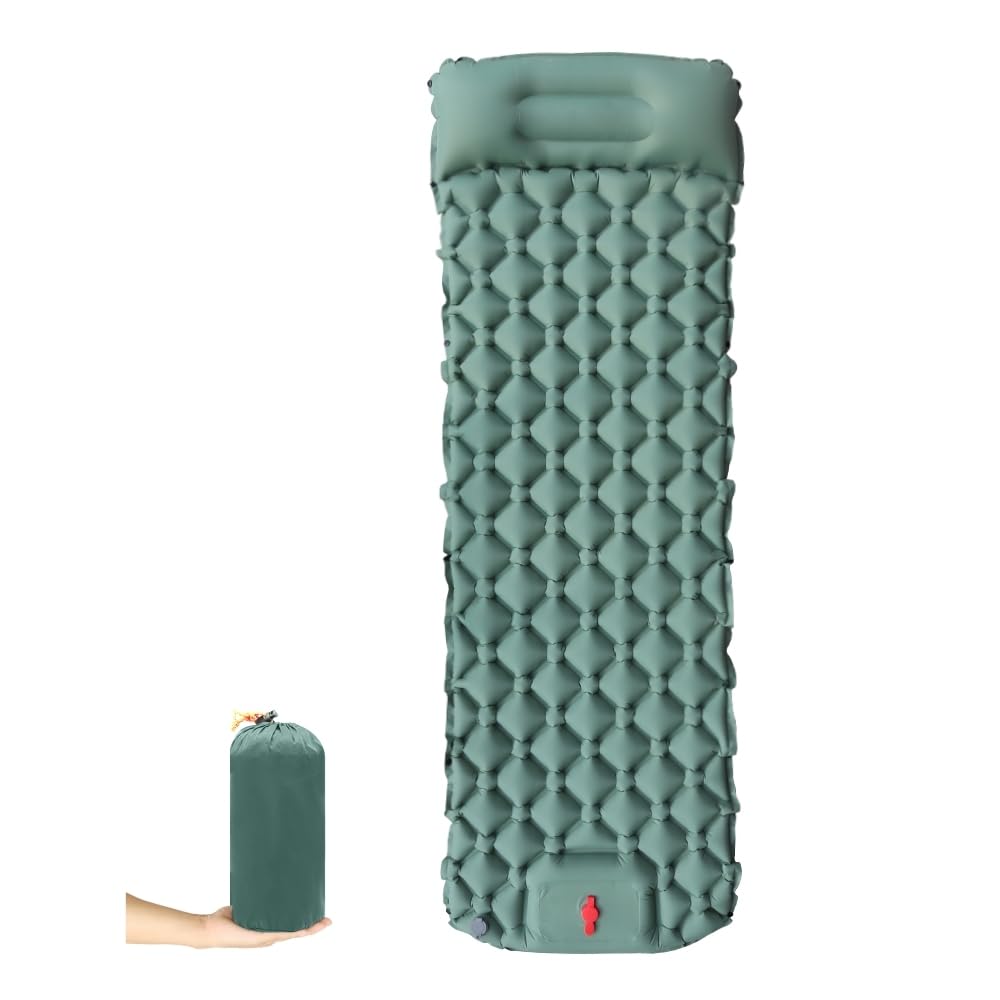 Colchão Inflável Automático Ar Externo Portátil Único De Casal Sleeping Pad Ar Externo Portátil De Acampamento 190 * 120 * 5 Cm / 190 * 60 * 5 Cm Com Travesseiro (190 cm x 60 cm)