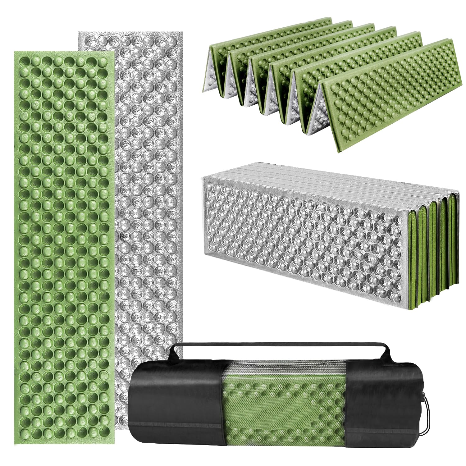 Isolante Termico Camping, Colchão Camping, Insulation Mat Revestida de Alumínio, À Prova D’Água e Portátil Dobrável, Tapete Dobrável à Prova de Umidade, 196 * 61 * 2 CM