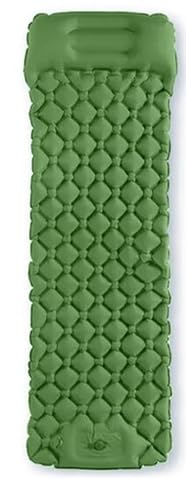 Colchão Inflável Automático De Casal Sleeping Pad Ar Externo Portátil De Acampamento 200 * 120 * 5 Cm Com Travesseiro(Verde​ Solteiro)