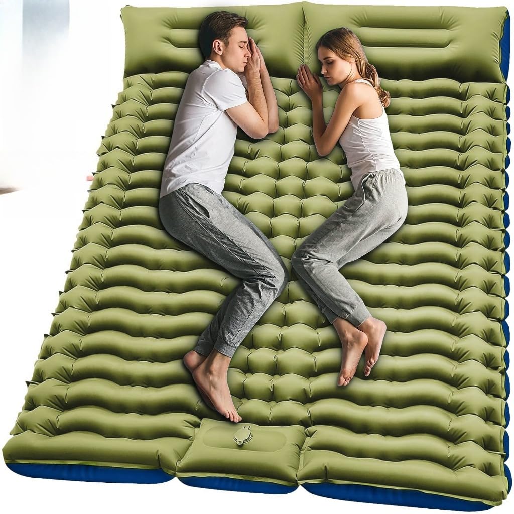 Colchão inflável casal 203x136x10cm automático portátil acampamento externo sleeping pad (203x136x10 cm)