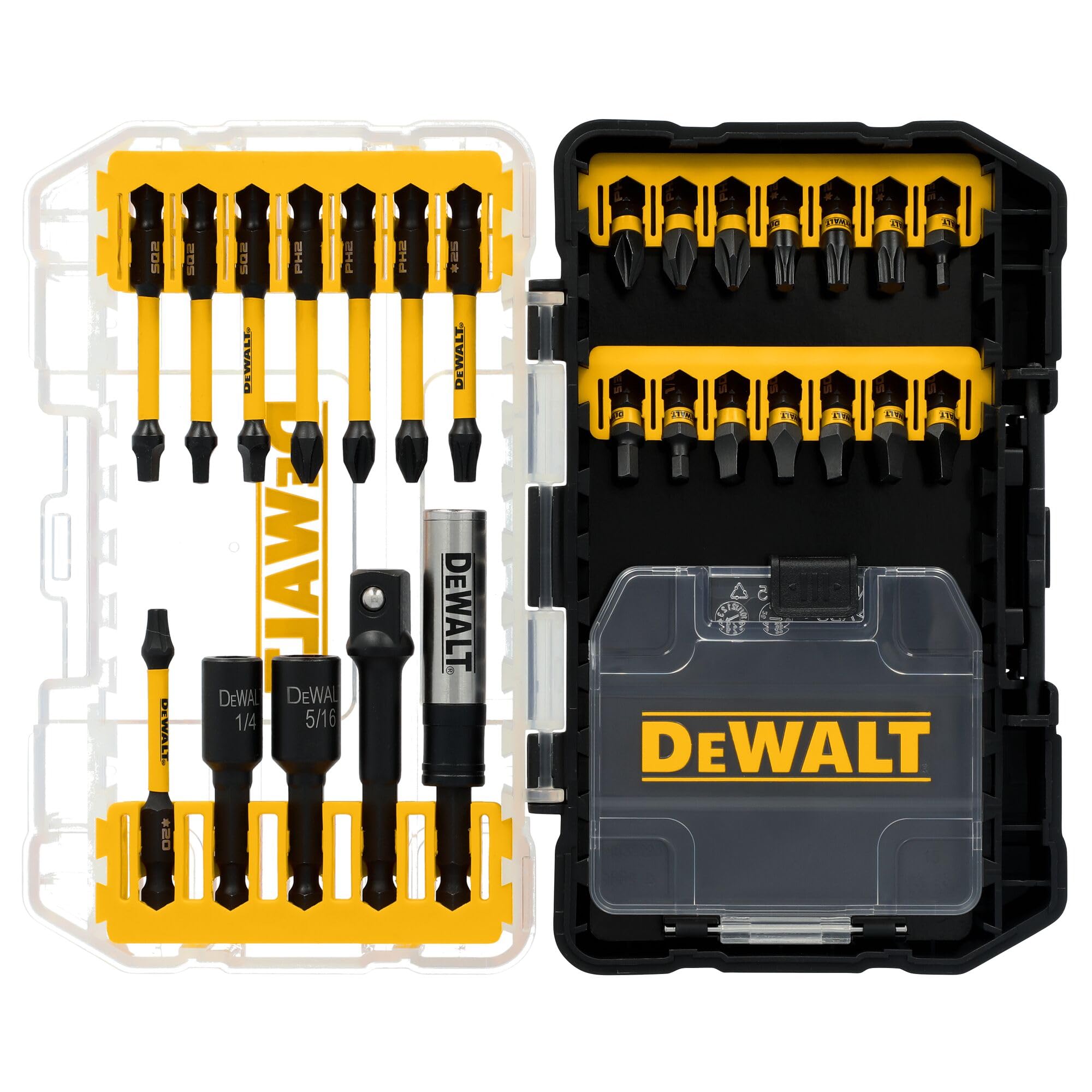 Dewalt Jogo de Bits Parafusadeira, Kit de Ferramentas com Encaixe Phillips e Torx, com Maleta de Armazenamento, Modelo DWANGFT26SET, 26 peças
