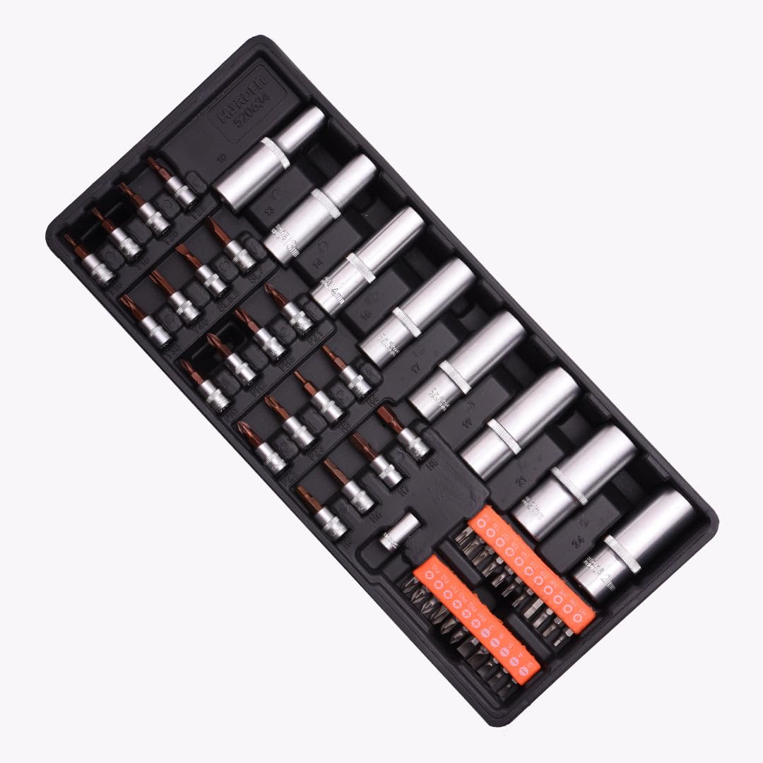Jogo de Bits e Soquetes 51 Peças - Torx Philips Hex Pozi