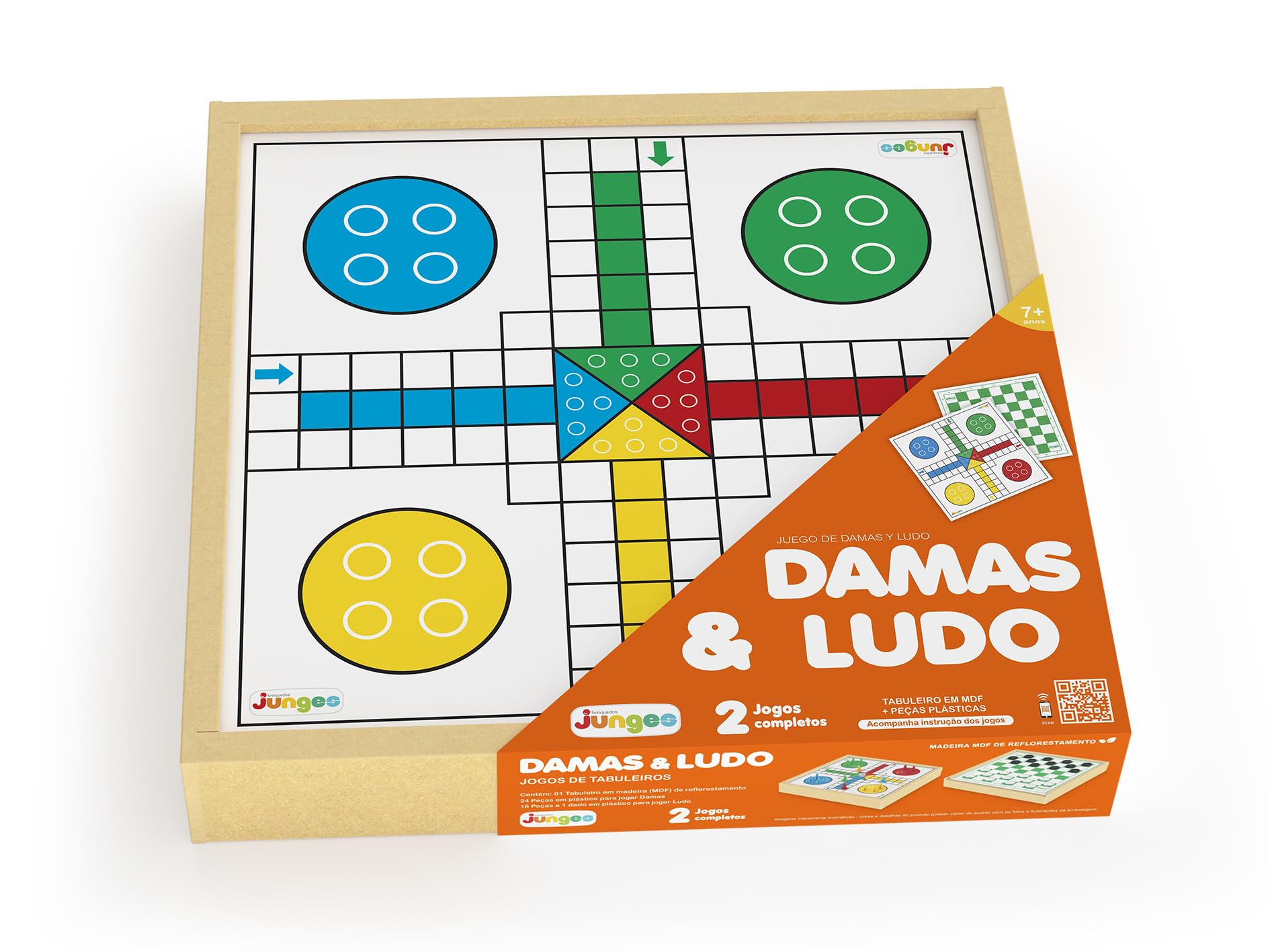 Jogo de Damas e Ludo Junges Branco