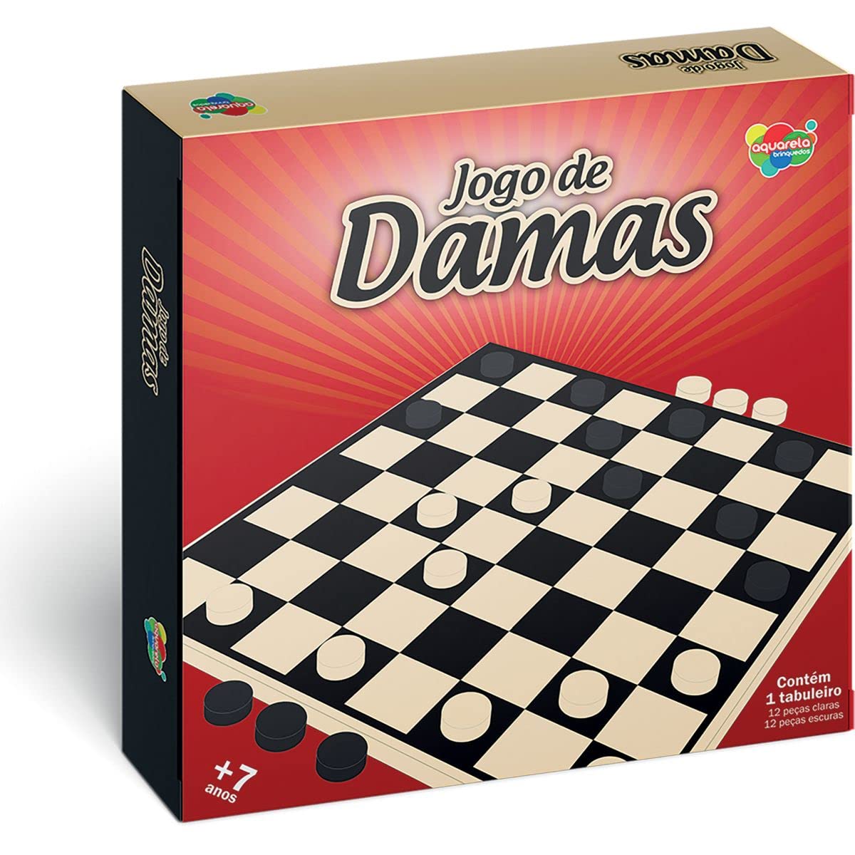 Jogo De Damas, Aquarela Brinquedos, Madeira
