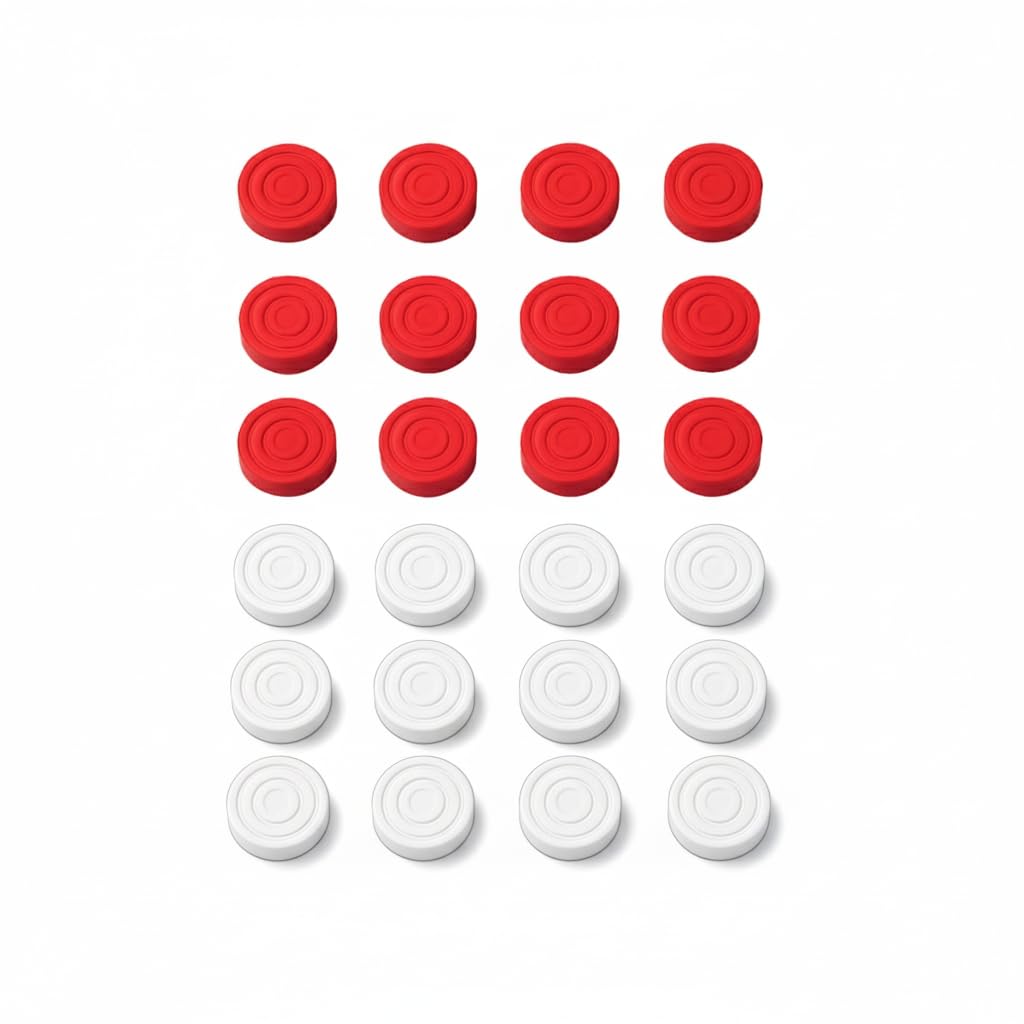 24 Peças Preta E Vermelho Oficiais Profissional Jogo De Dama (Vermelho/Branco)