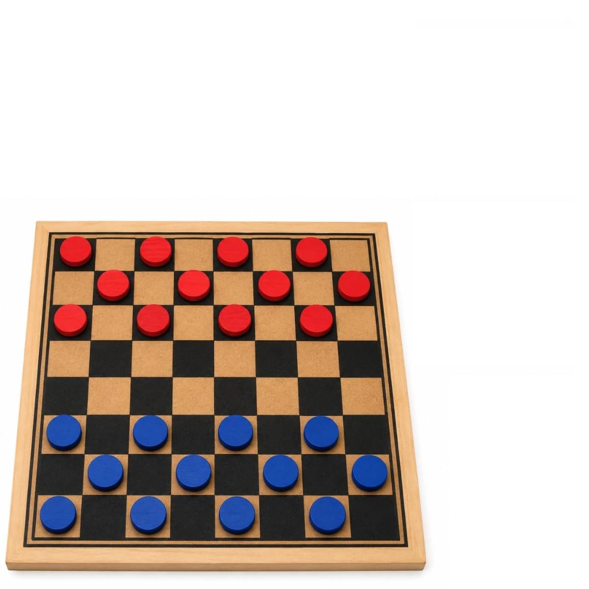 Kit Brinquedo Jogo da Dama 24 Pçs Madeira + Tabuleiro 20x20 CM Interativo