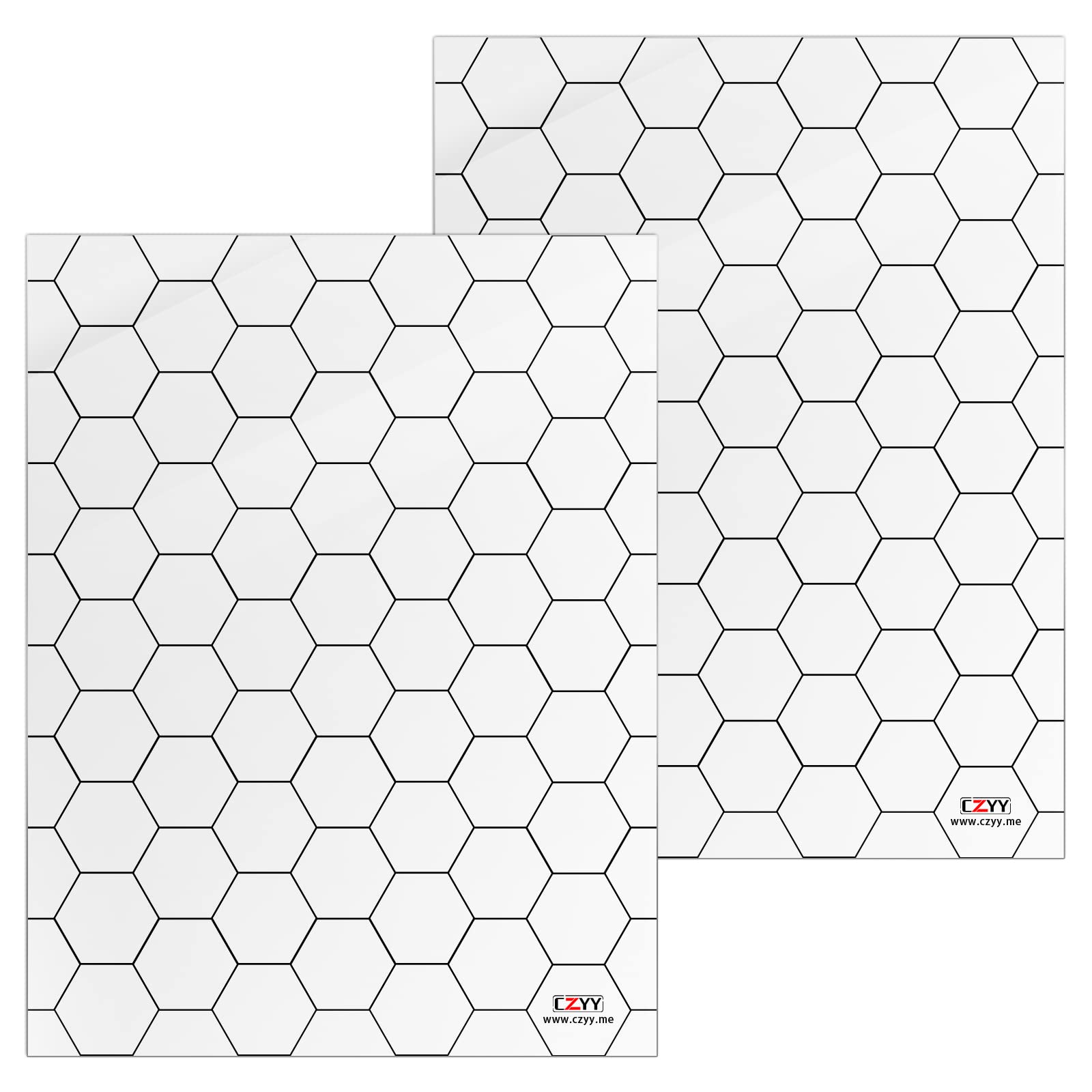 CZYY Tapete de jogo de acrílico 1" Hex Grid Conjunto de 2, 7" x 8" Mapa de batalha Clear & Durável - Ótimo para masmorras e dragões, Pathfinder e outros RPG de mesa