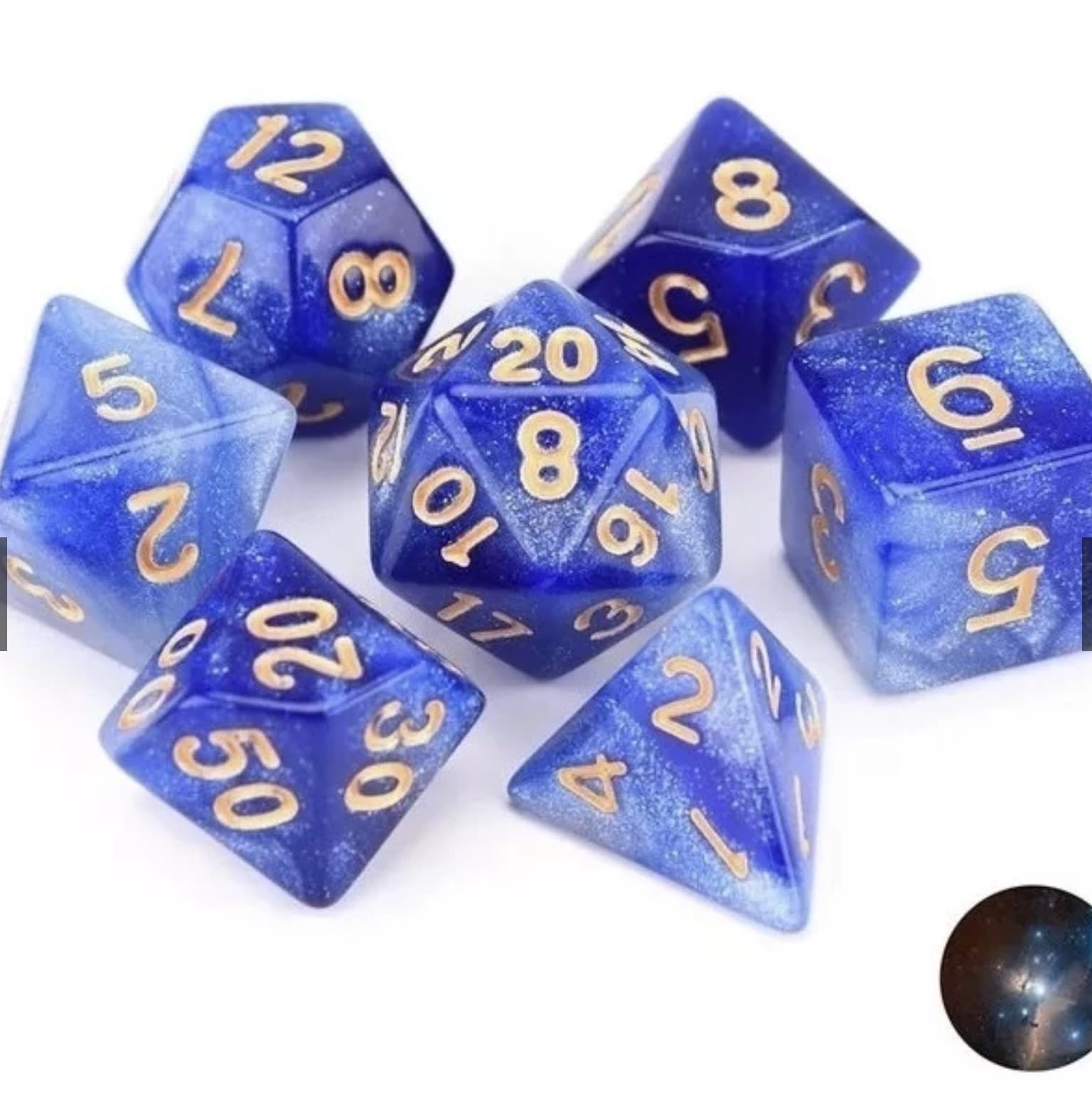 Kit 7 Dados RPG de Mesa D4 D6 D8 D10 D10% D12 D20 + 1 BOLSA | Cor variado