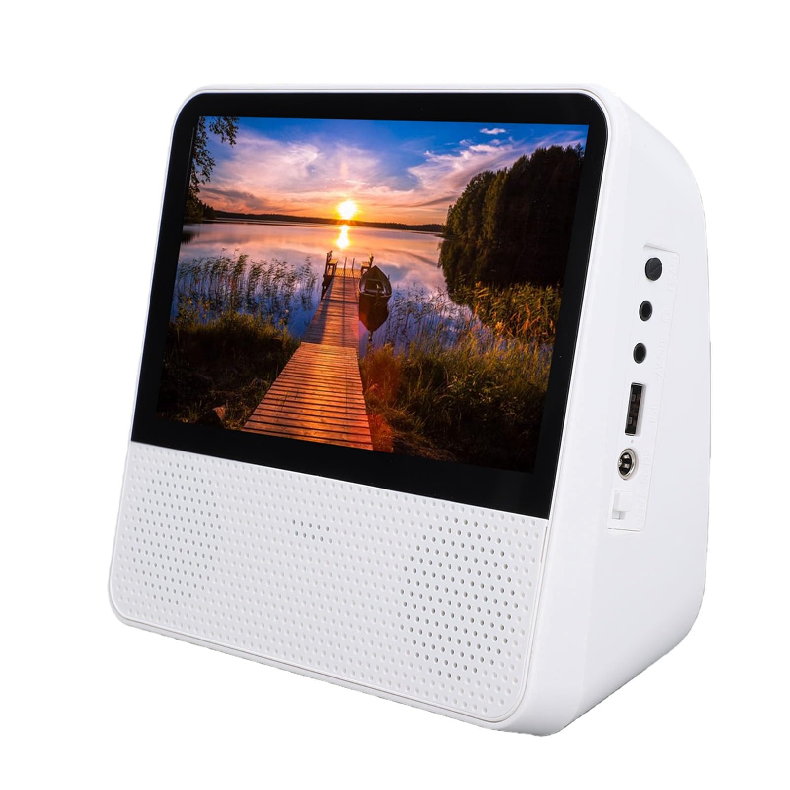 Sanpyl Leitor de DVD Portátil, Leitor de CD de DVD de Mesa Bluetooth Com Tela HD de 7 Polegadas, Bateria de 4000mAh, para Viagens de Carro (Plugue dos EUA)
