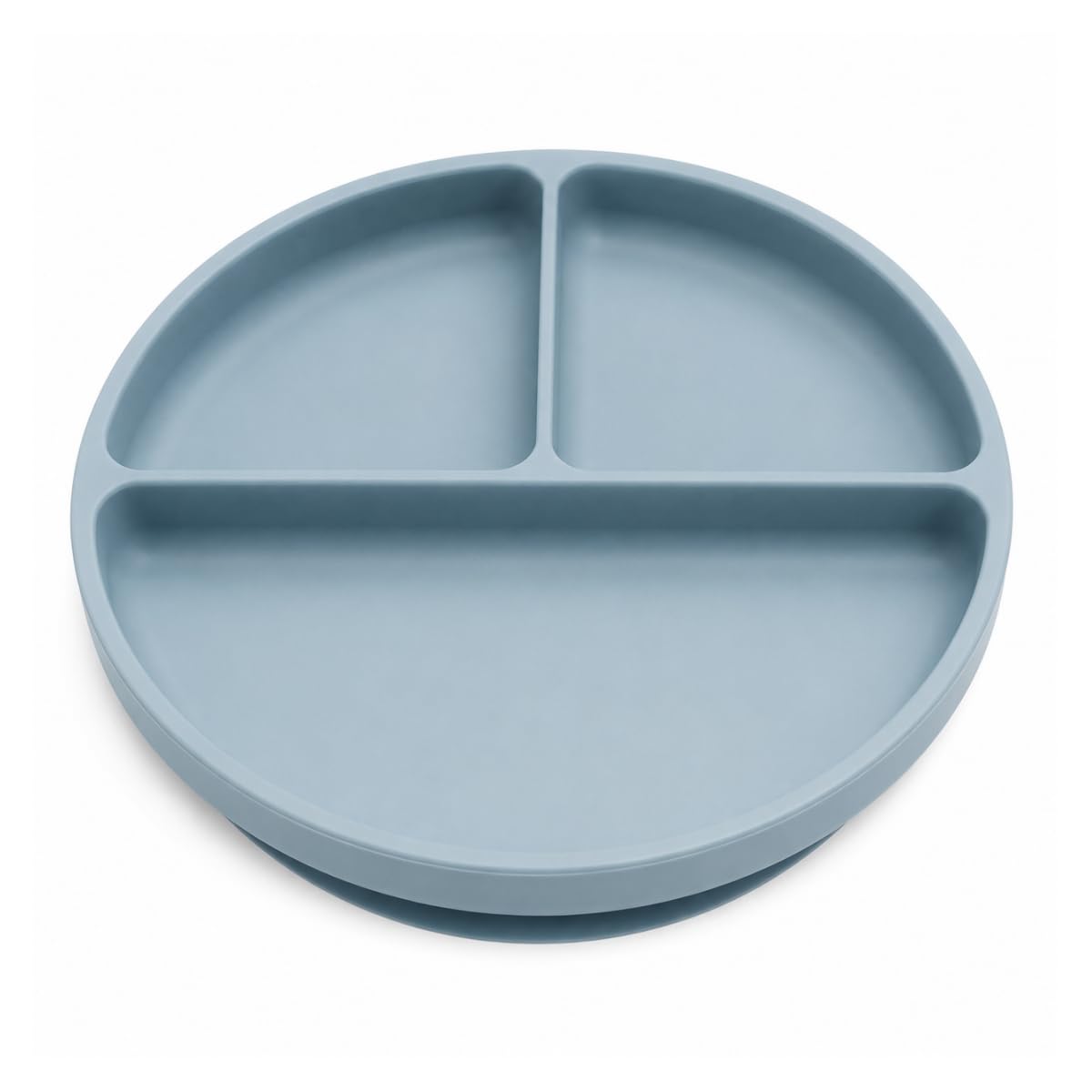 Prato Infantil Silicone com Ventosa 3 Divisórias Azul 20x20cm Premium