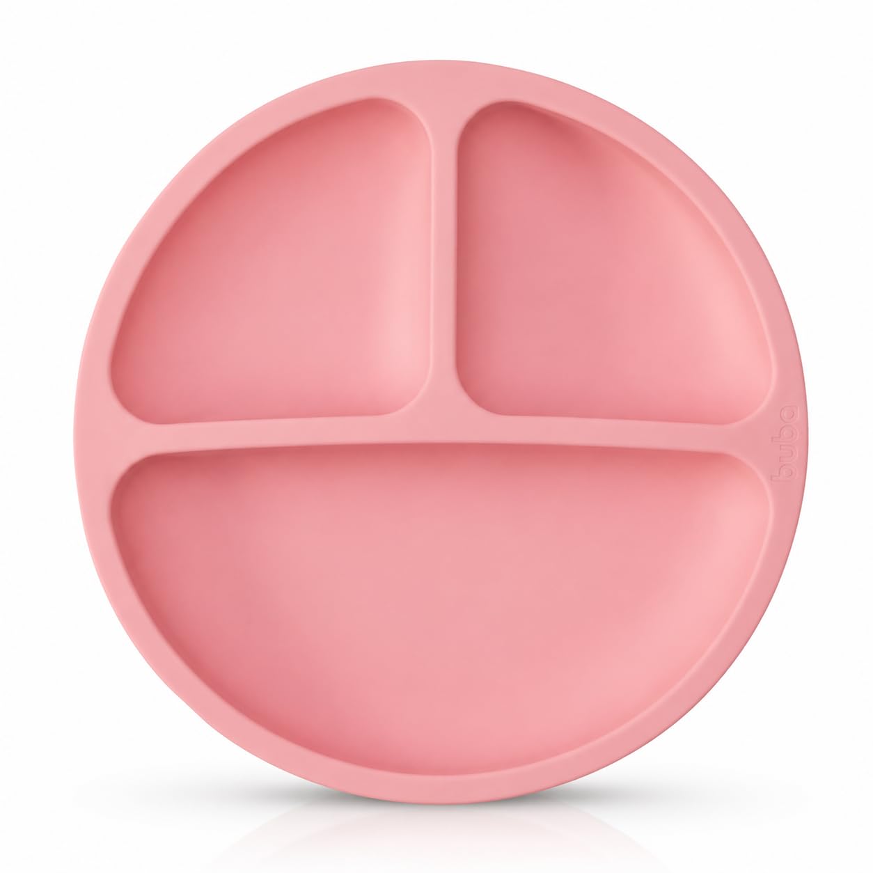 Prato Infantil em Silicone com Ventosa 3 Divisórias Rosa para Introdução Alimentar