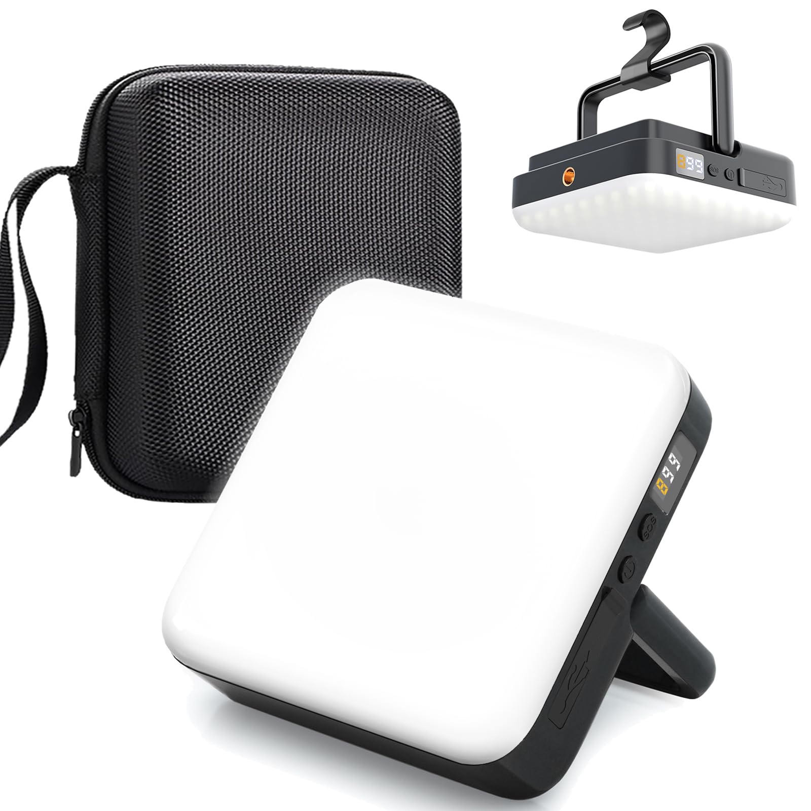 Lanterna de Acampamento 13500Mah, 4000Lúmens de Brilho com 4 Modos de Luz E Ímã, Luz de Acampamento Led Recarregável, Power Bank, Indicador de Bateria, Brilho Ajustável, À Prova D'Água