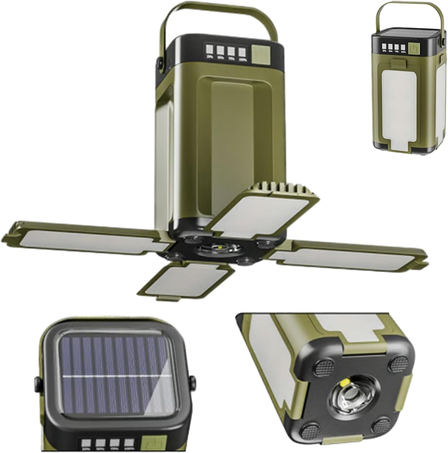 Lanterna de Acampamento Dobrável com Led, Recarregável Por Energia Solar, Portátil, com 6 Modos de Iluminação, Ideal para Camping, Trilhas, Barracas E Situações de Emergência.
