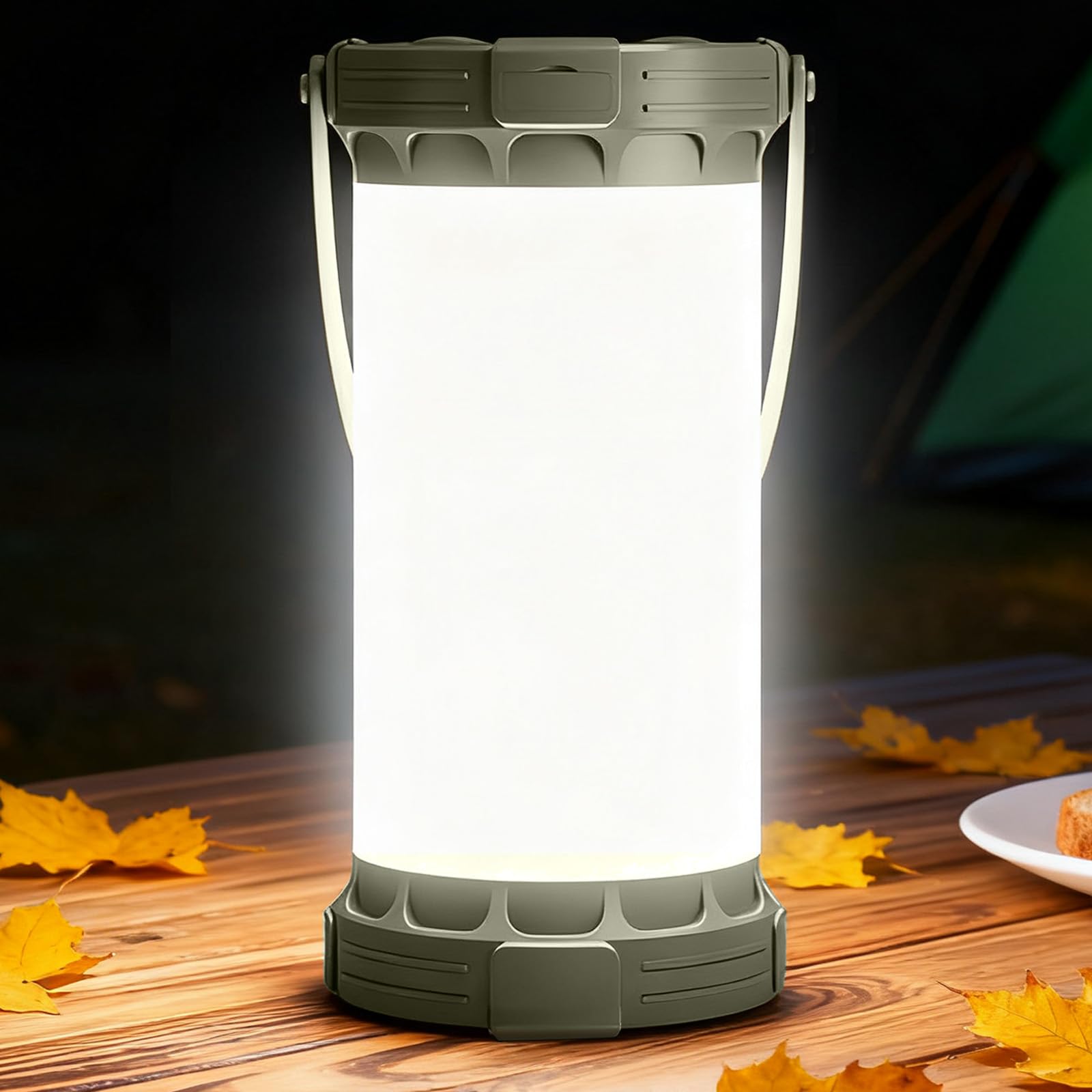 Glocusent Lanterna de Acampamento Ultrabrilhante com 135 Leds, Até 200 Horas de Duração, Bateria de 5000 Mah com 3 Cores E 5 Níveis de Brilho, Função Sos, Brilho Máximo de 1500 Lúmens, Lanterna