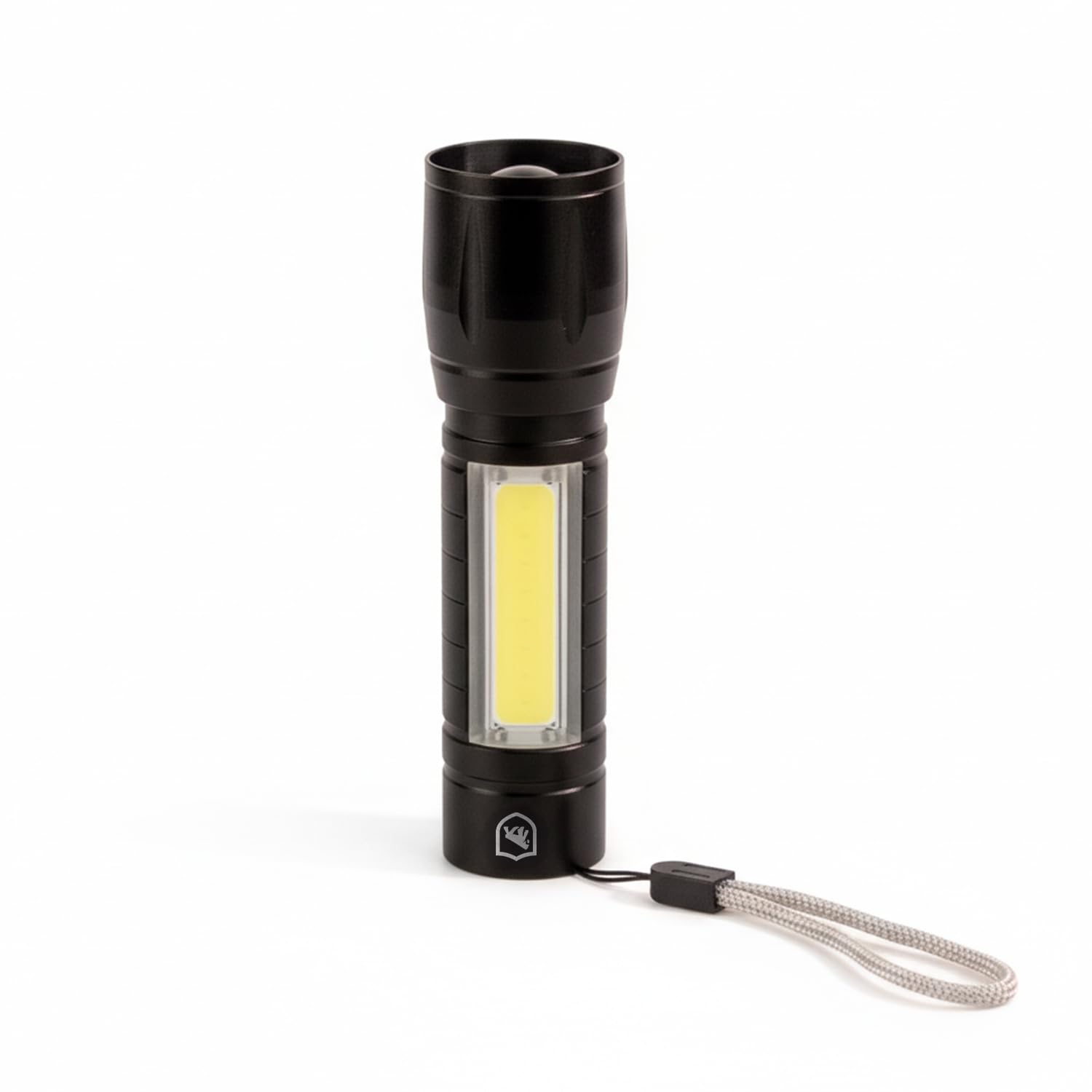 Gshield 2 em 1 Mini Lanterna Led XPE e Lampião COB Recarregável USB-C, com Ajuste de Foco Telescópico, Resistente á água, Preta